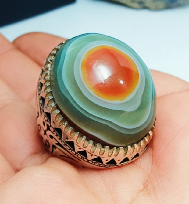 انگشتر نقره بقرانی نادر و طبیعی