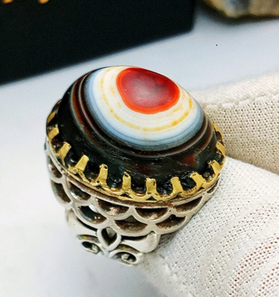 انگشتر نقره بقرانی سنگ شاهکار