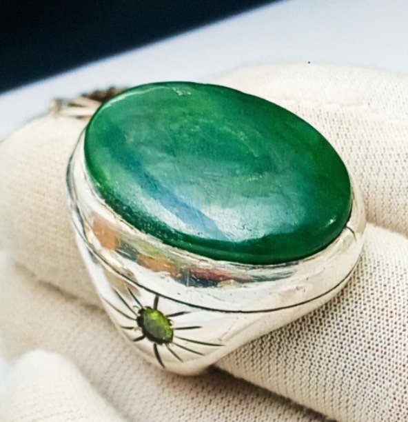 انگشتر نقره یشم یمن