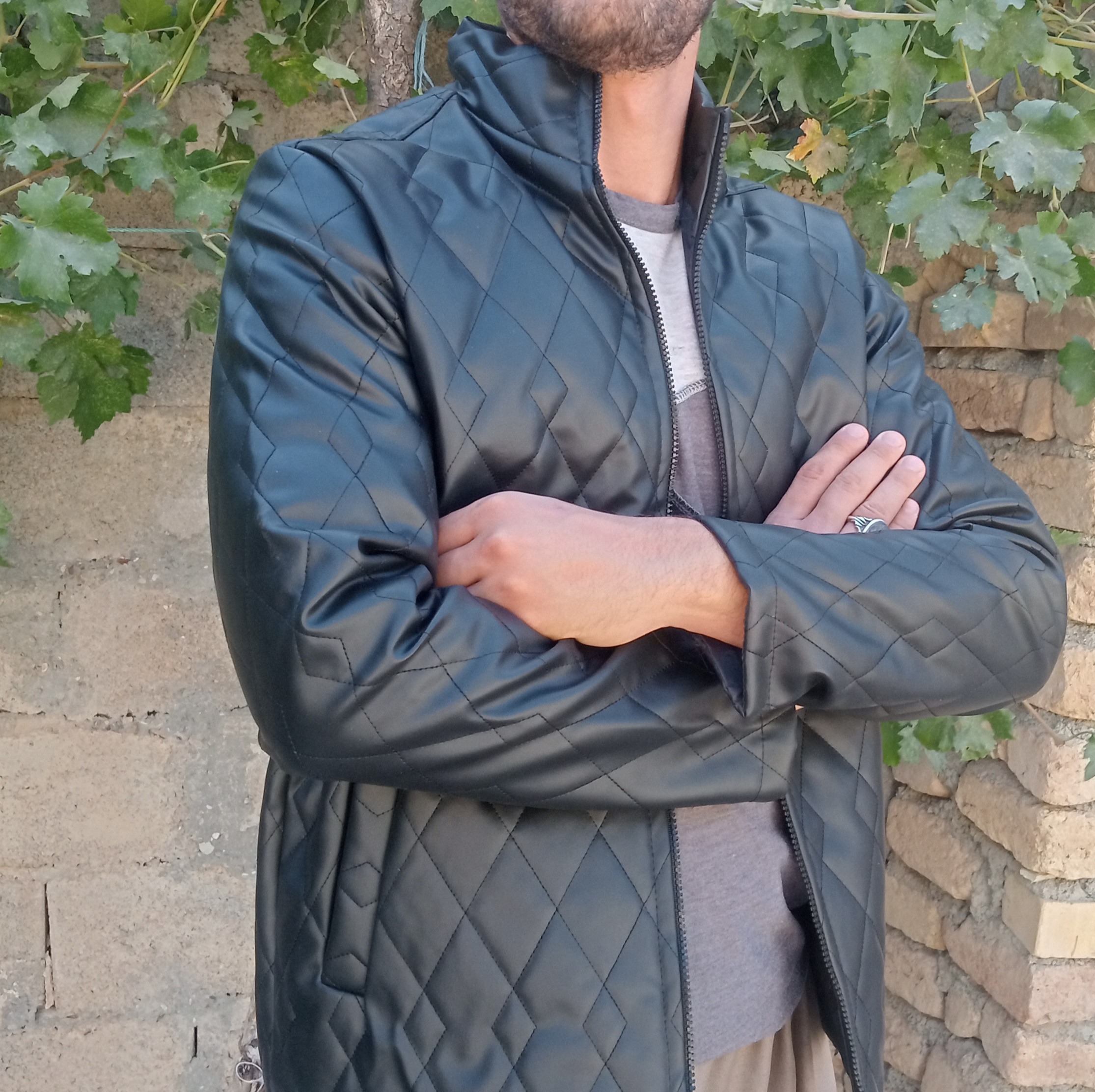 کاپشن چرم خلبانی مردانه