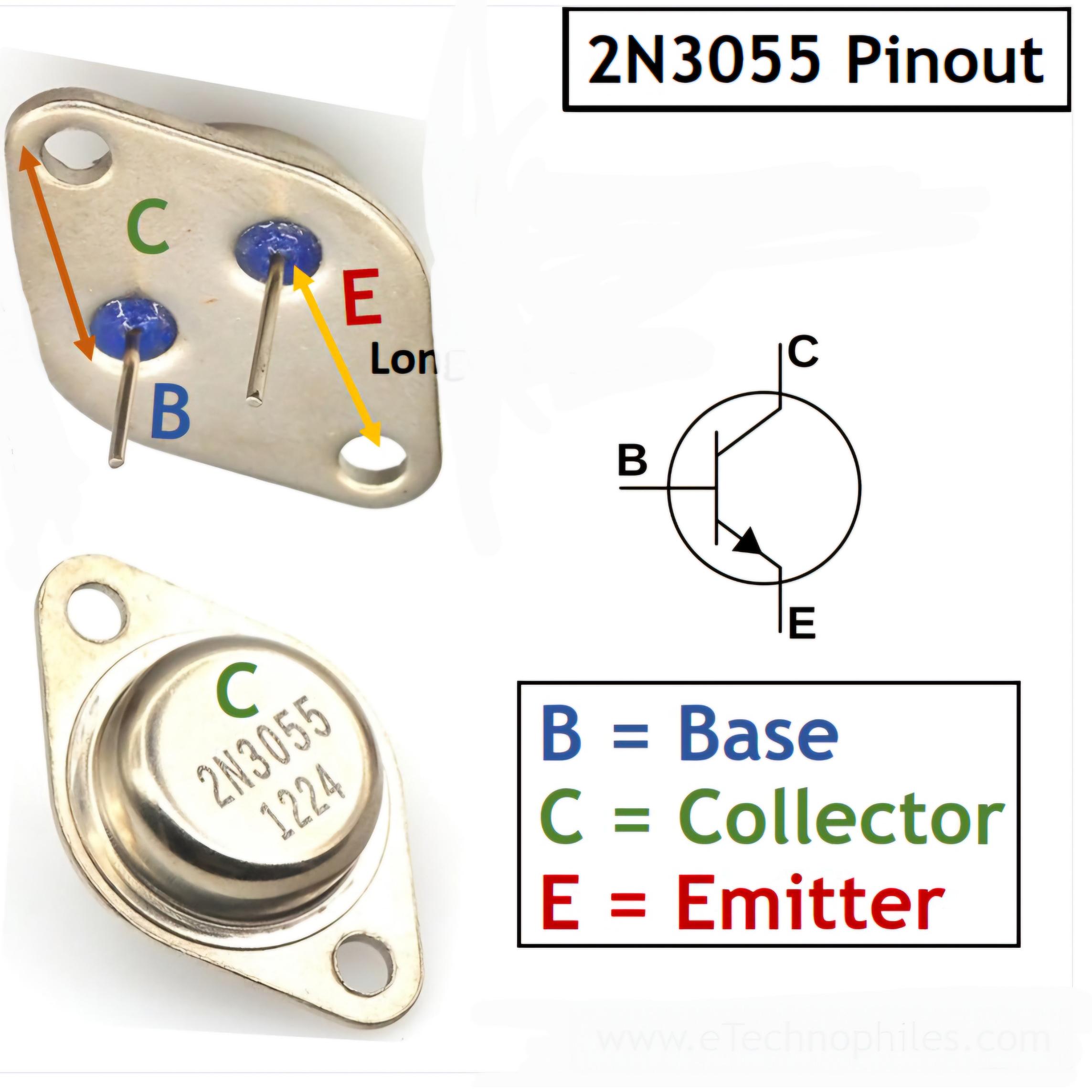 2عدد ترانزیستور 2N3055 قابلمه ای و اورجینال