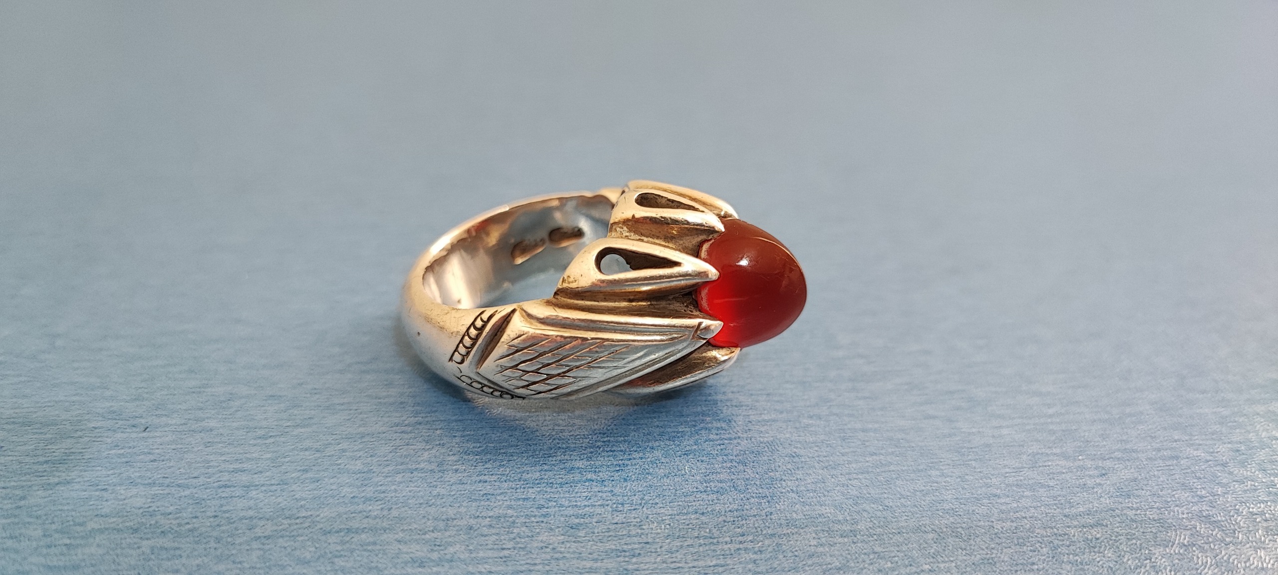 انگشتر عقیق رکاب زیبای استاد محمود نوبهار