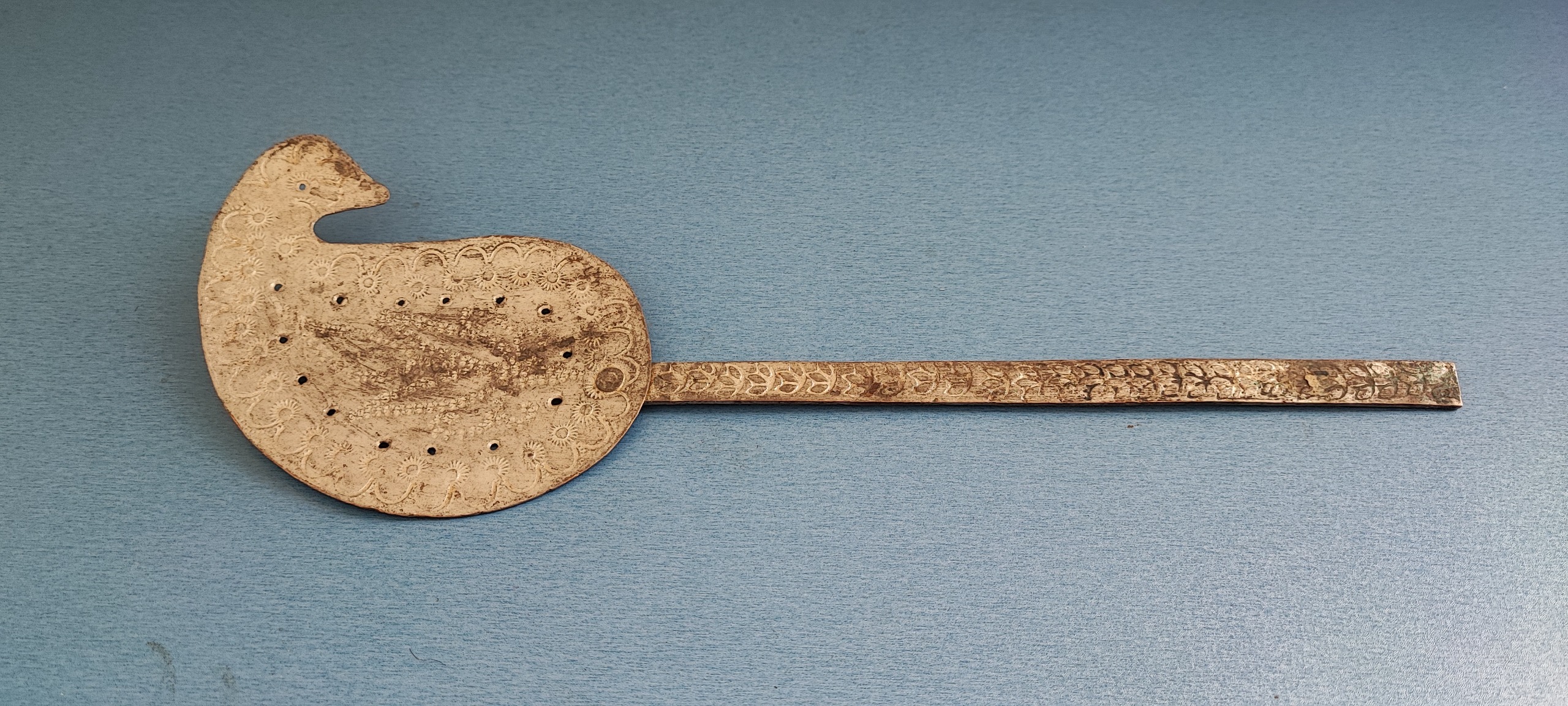 کفگیر مسی زیبا و کاردار قدیمی