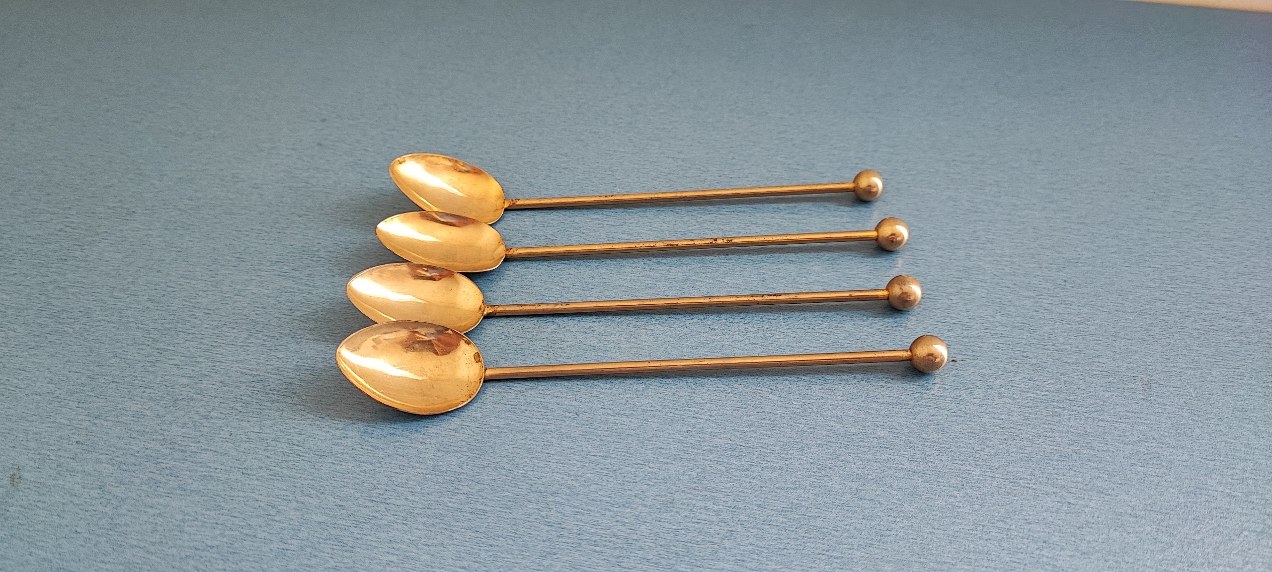 4 عدد قاشق شربت خوری برنجی قدیمی