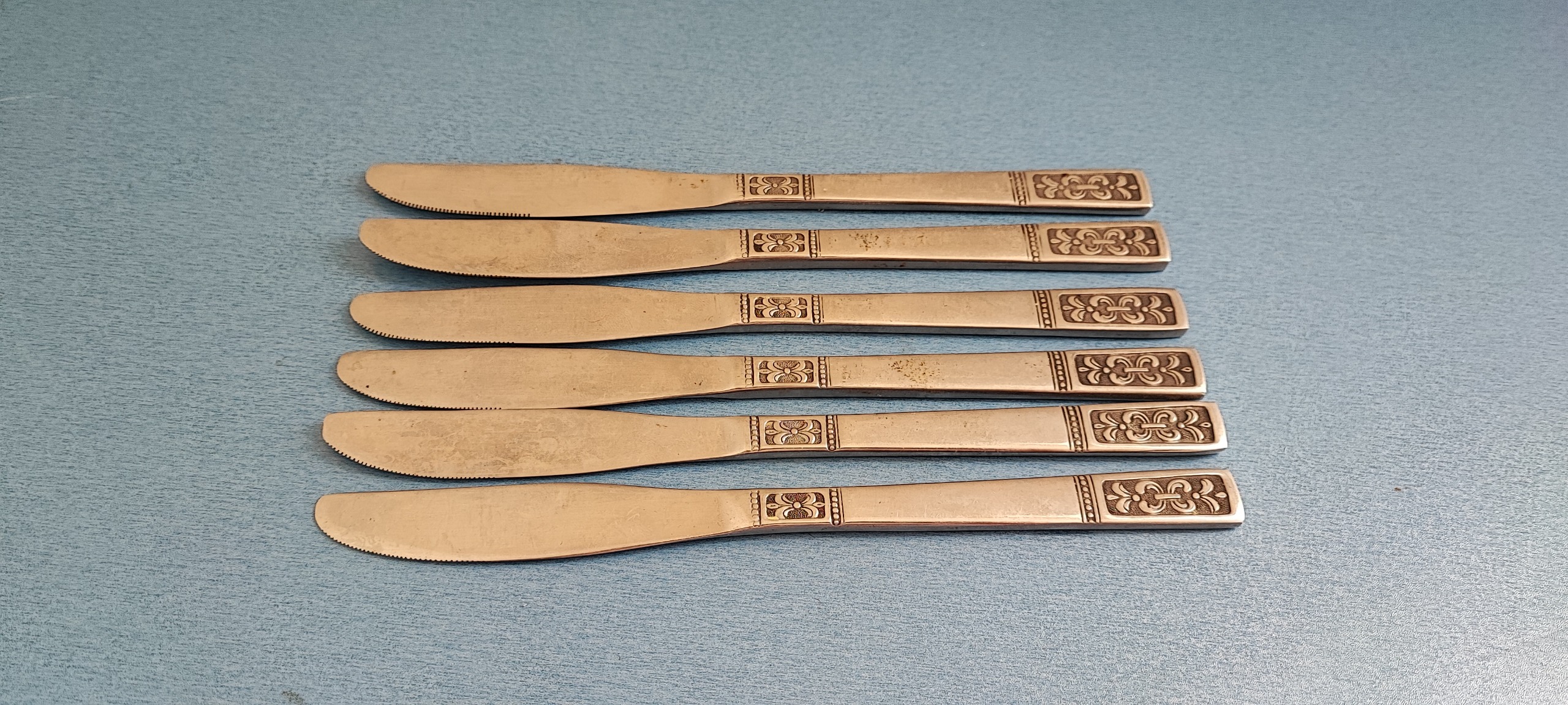 دست کامل کارد استیل مهردار قدیمی