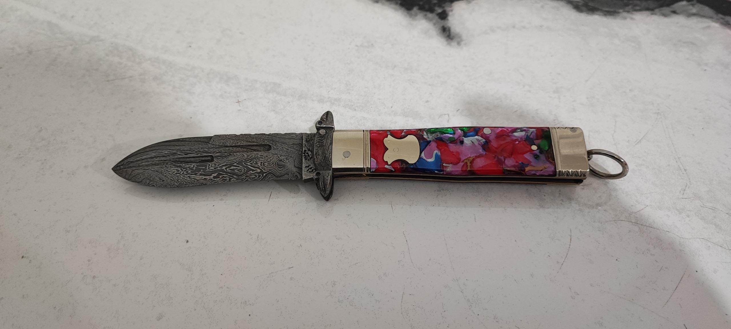 چاقوی تیغ فولاد دمشقی استاد عبداله مولوی همدان