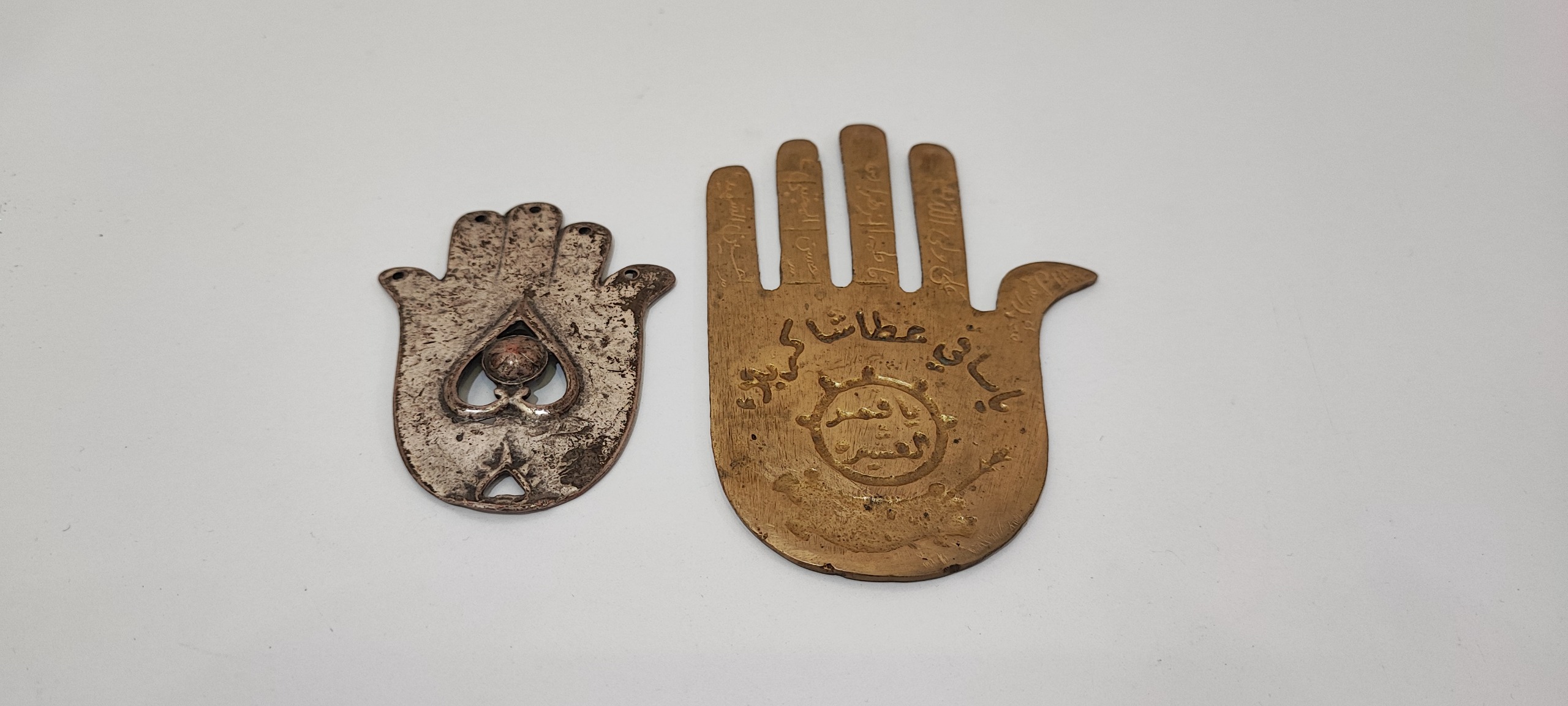 دو عدد کف برنج و ورشو دستساز قدیمی