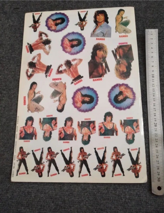 برچسب قدیمی رامبو ابعاد 35 در 25 سانتیمتر