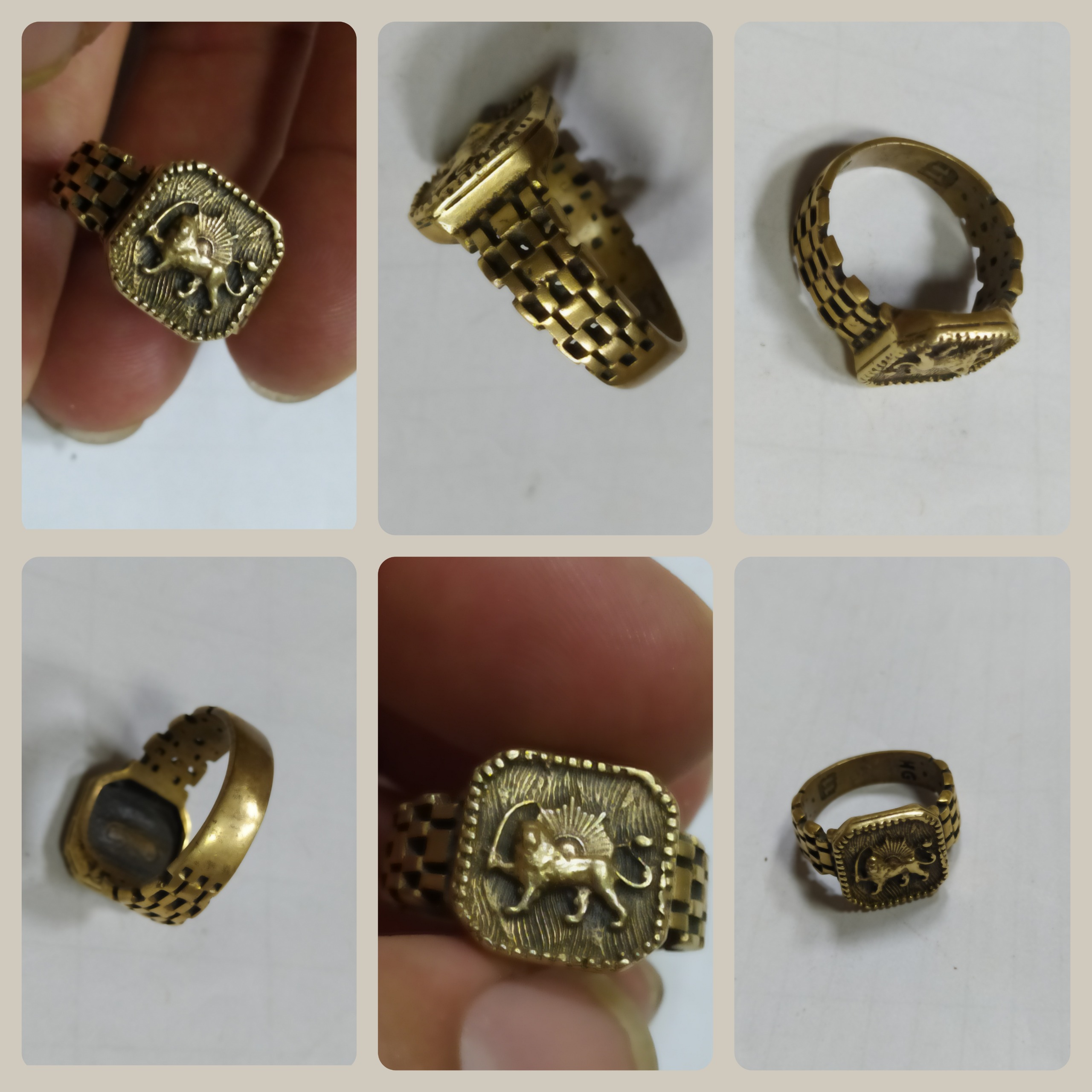 انگشتر فاخر طلا روسی (برنزی) شیرخورشید خوشدست