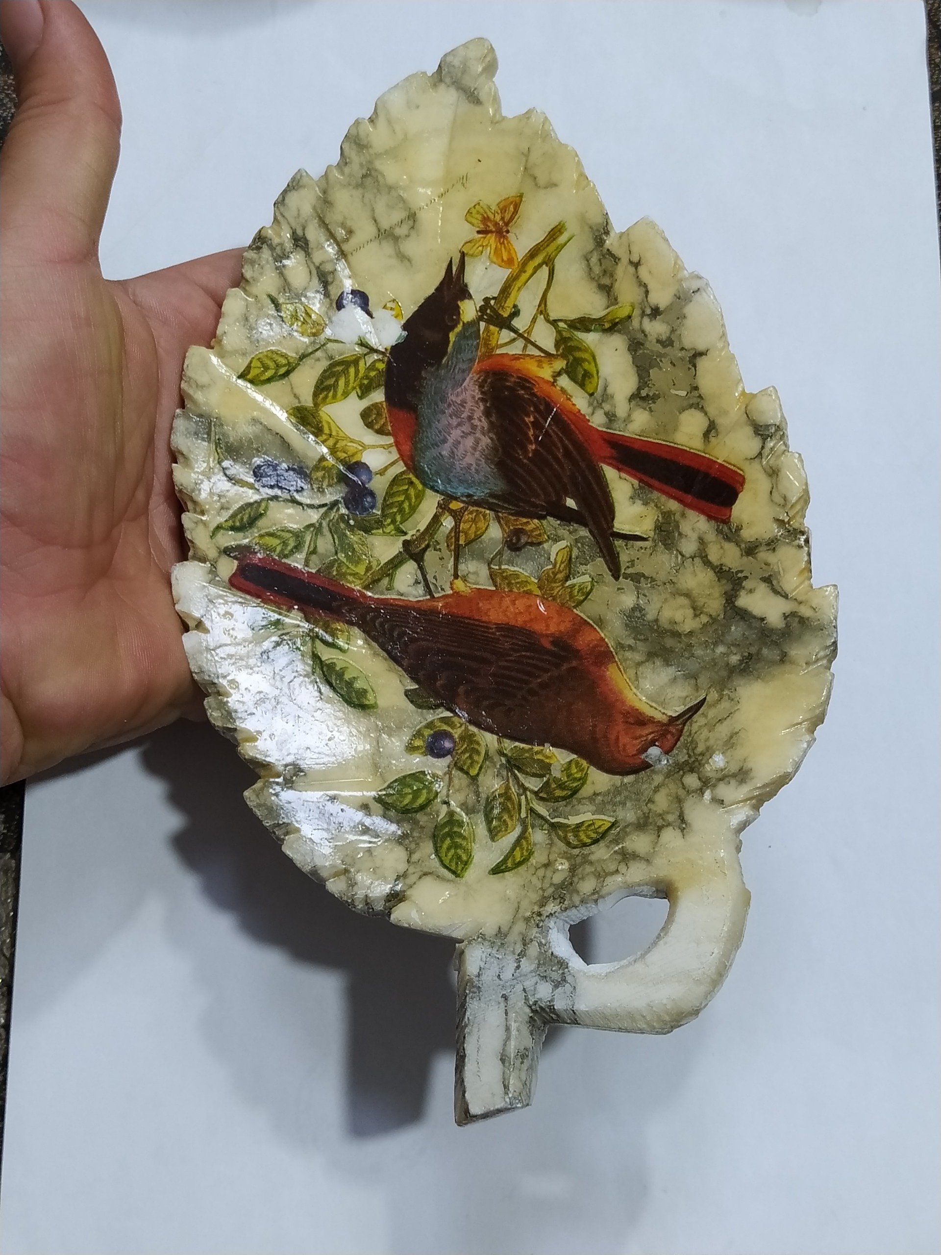 شکلات خوری سنگی تراش مدل برگ درختی زیبا