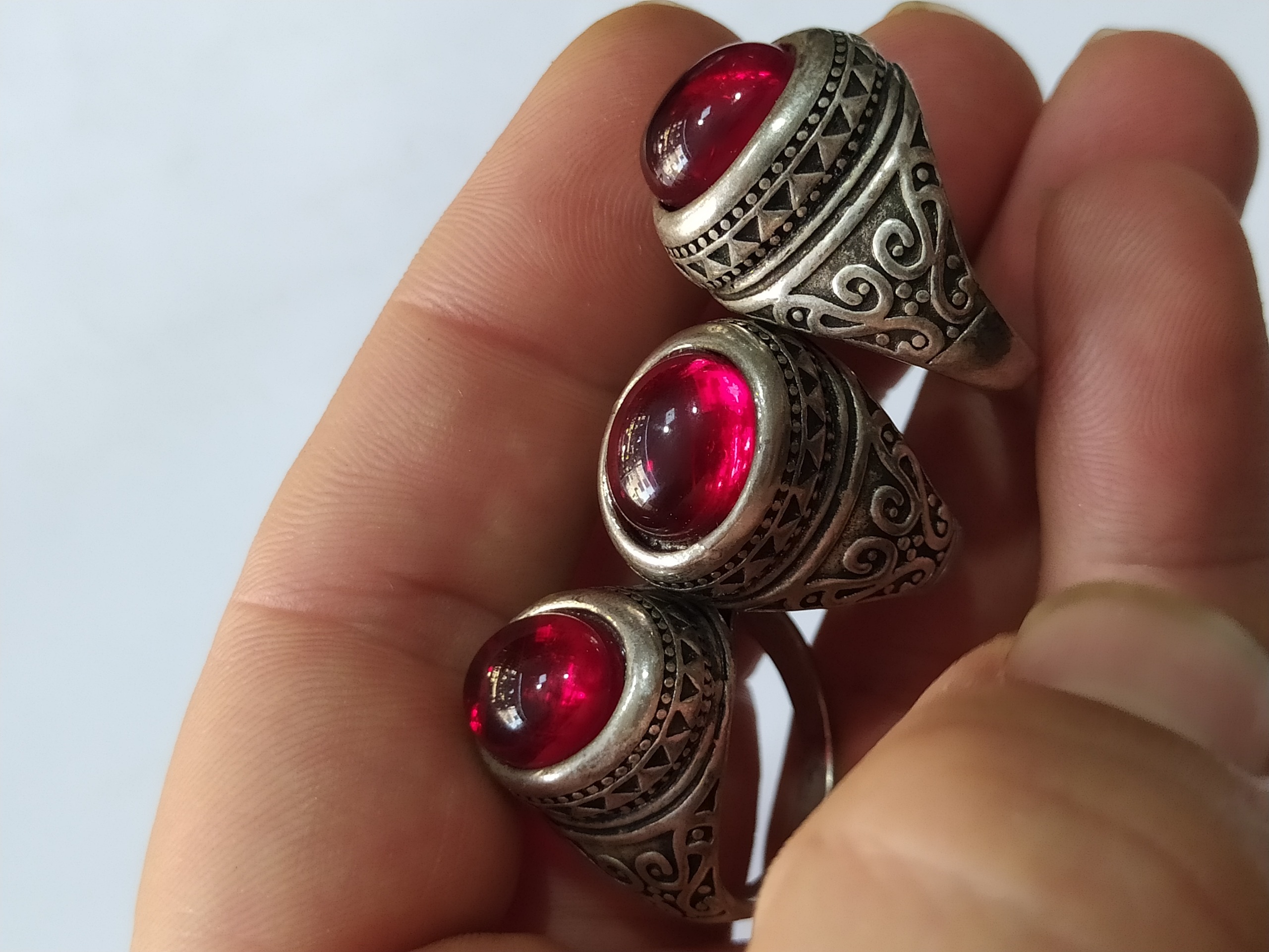 سه عدد انگشتر روکش نقره خوشدست