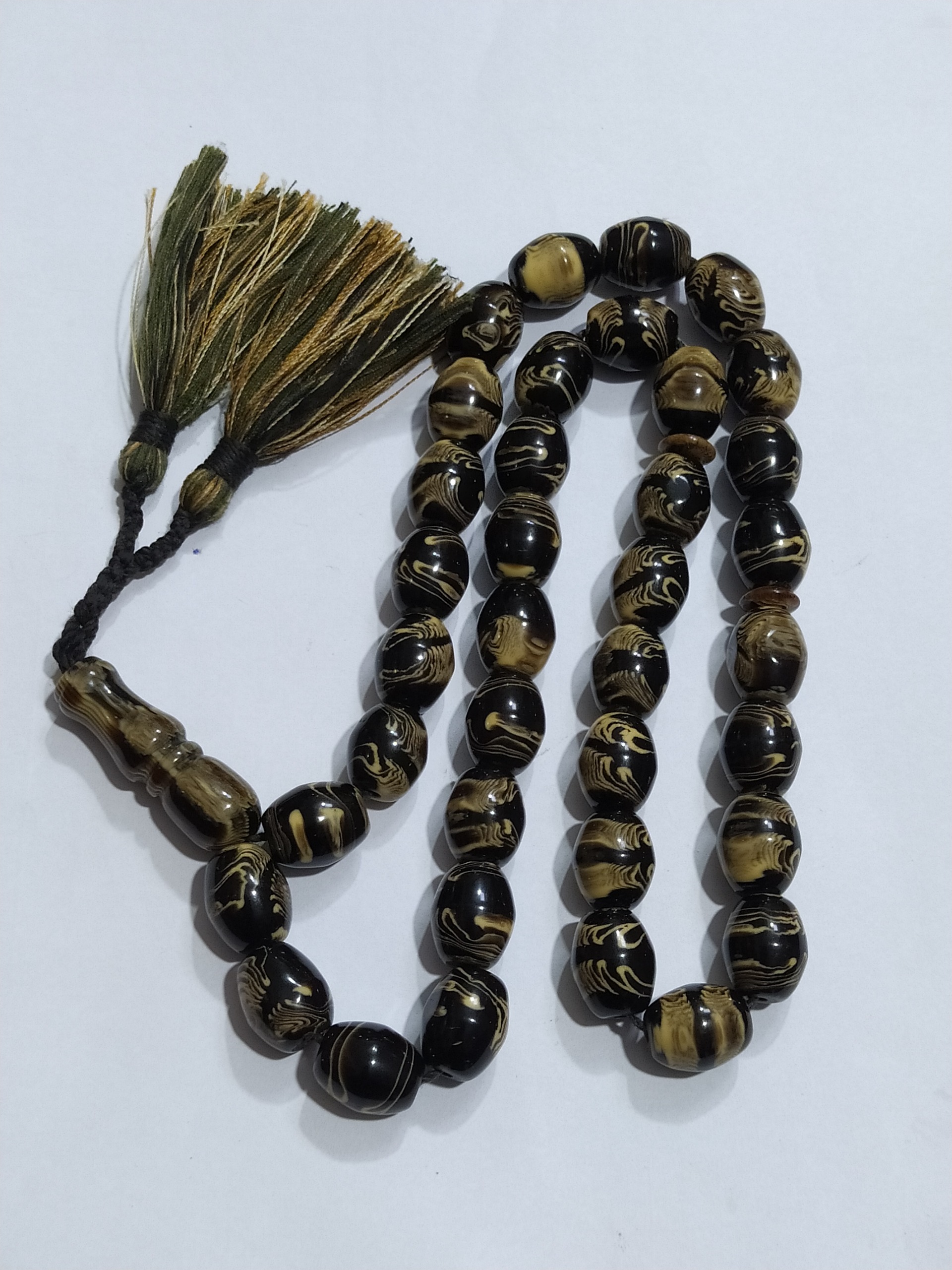 تسبیح کهربای پودری روسی درشت دانه خوشدست