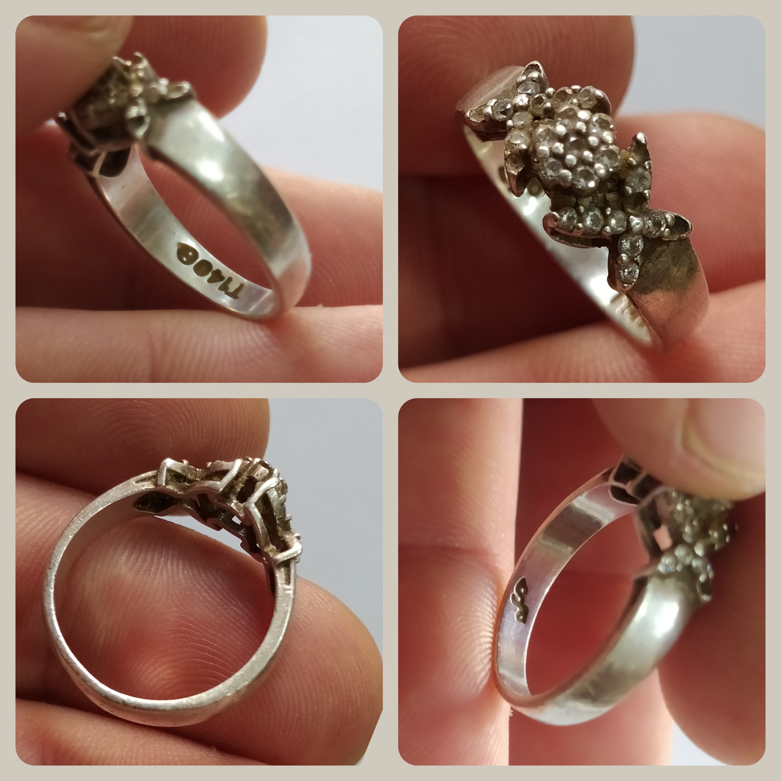 انگشتر نقره قدیمی زنانه عیار بالا زیبا خوشدست