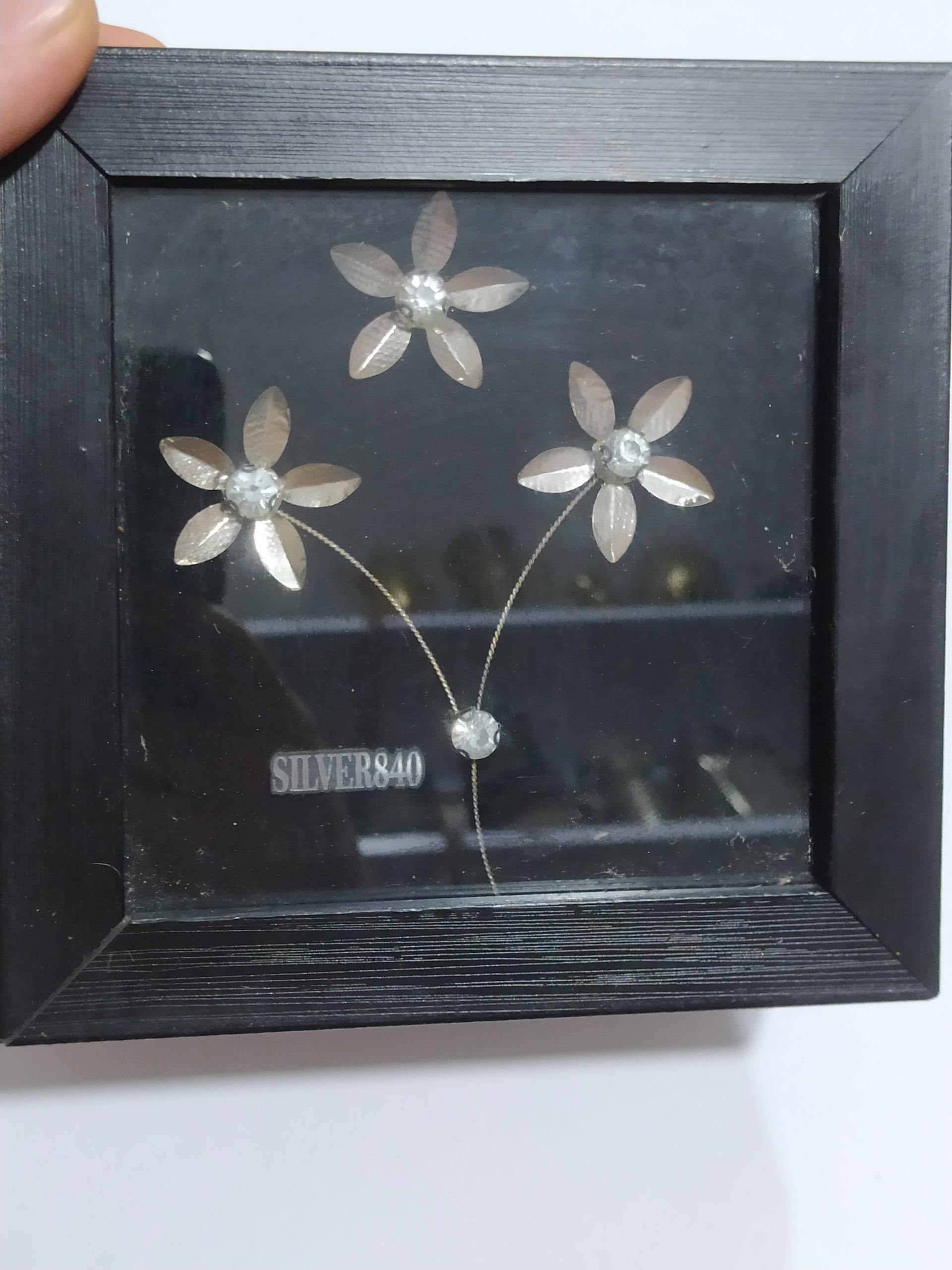 تابلو شاخه گل نقره اصیل