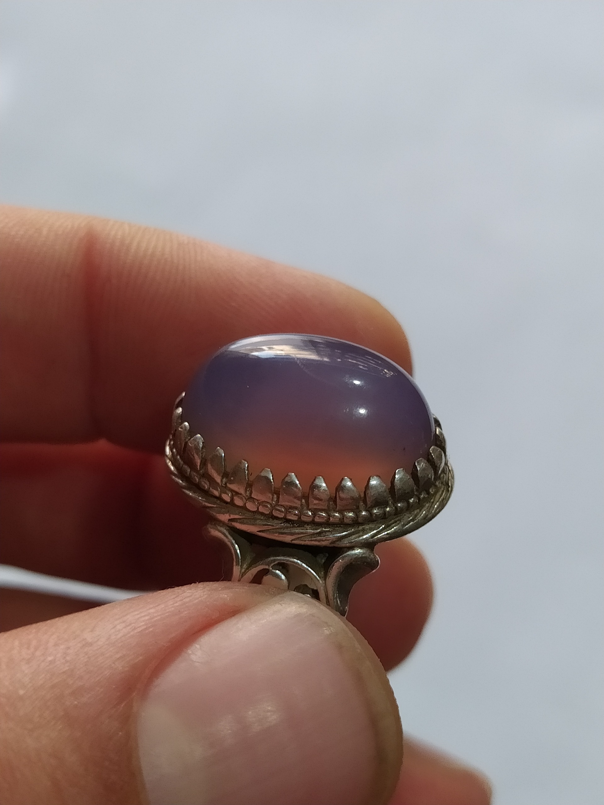 انگشتر نقره قدیمی دستساز عقیق سوسنی معدنی