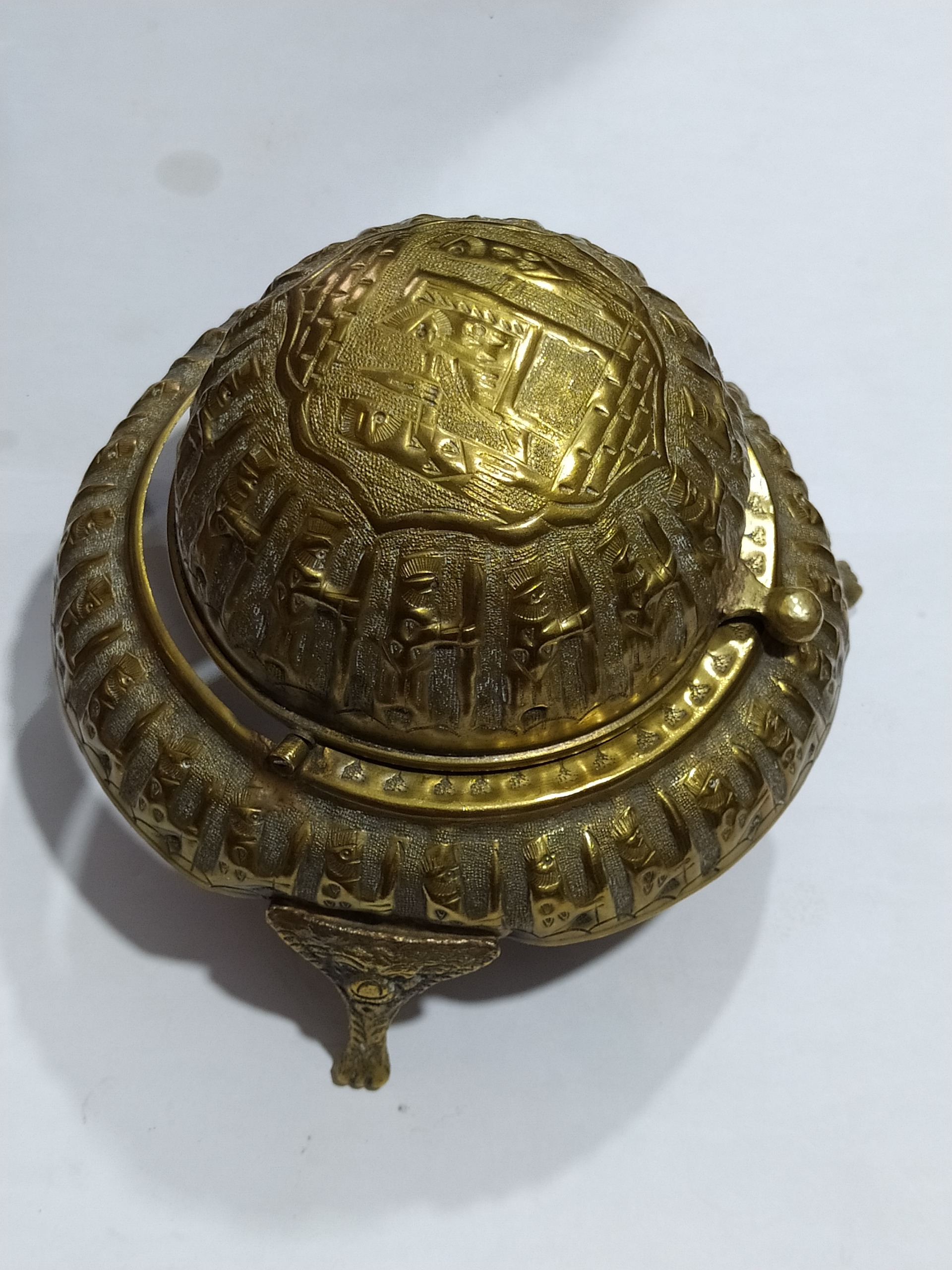 خاویارخوری قدیمی قلم زنی برنجی آنتیک