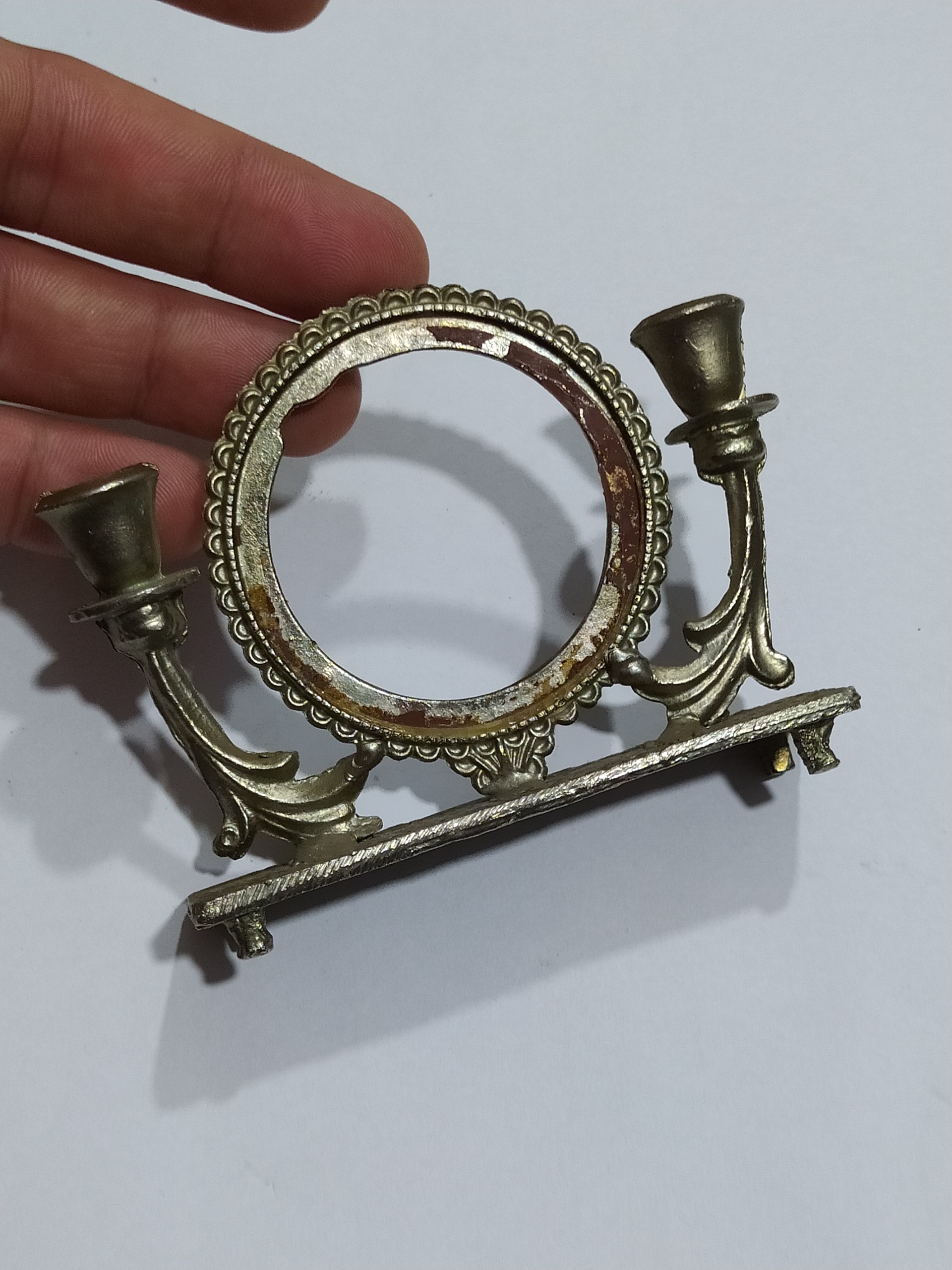 آینه شمعدان قدیمی کوچک زیبا دوست داشتنی