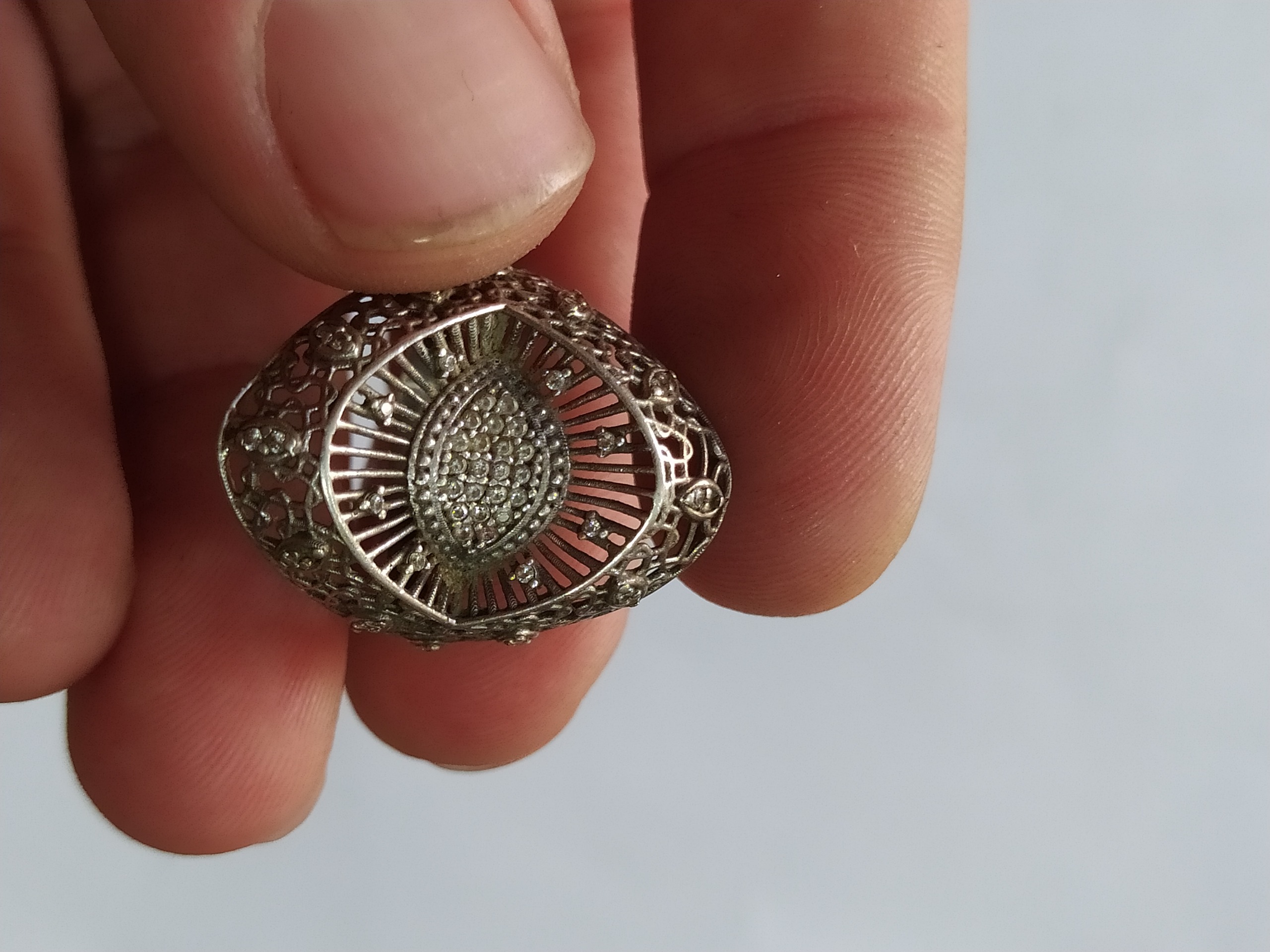 انگشتر نقره قدیمی زنانه مدل چشم خاص بی نظیر