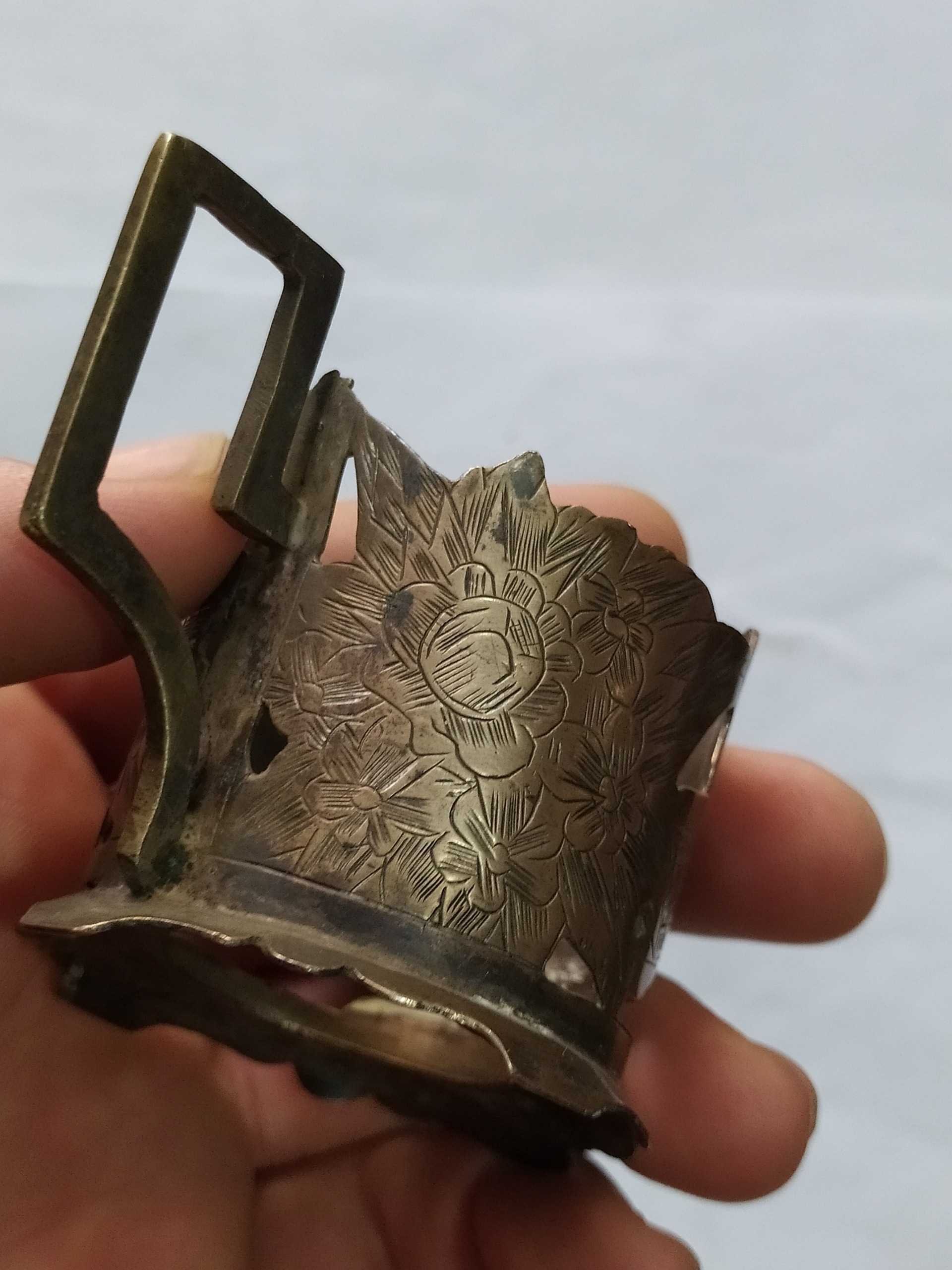 انگاره یا زیراستکانی قدیمی قلم زنی قدمت پهلوی