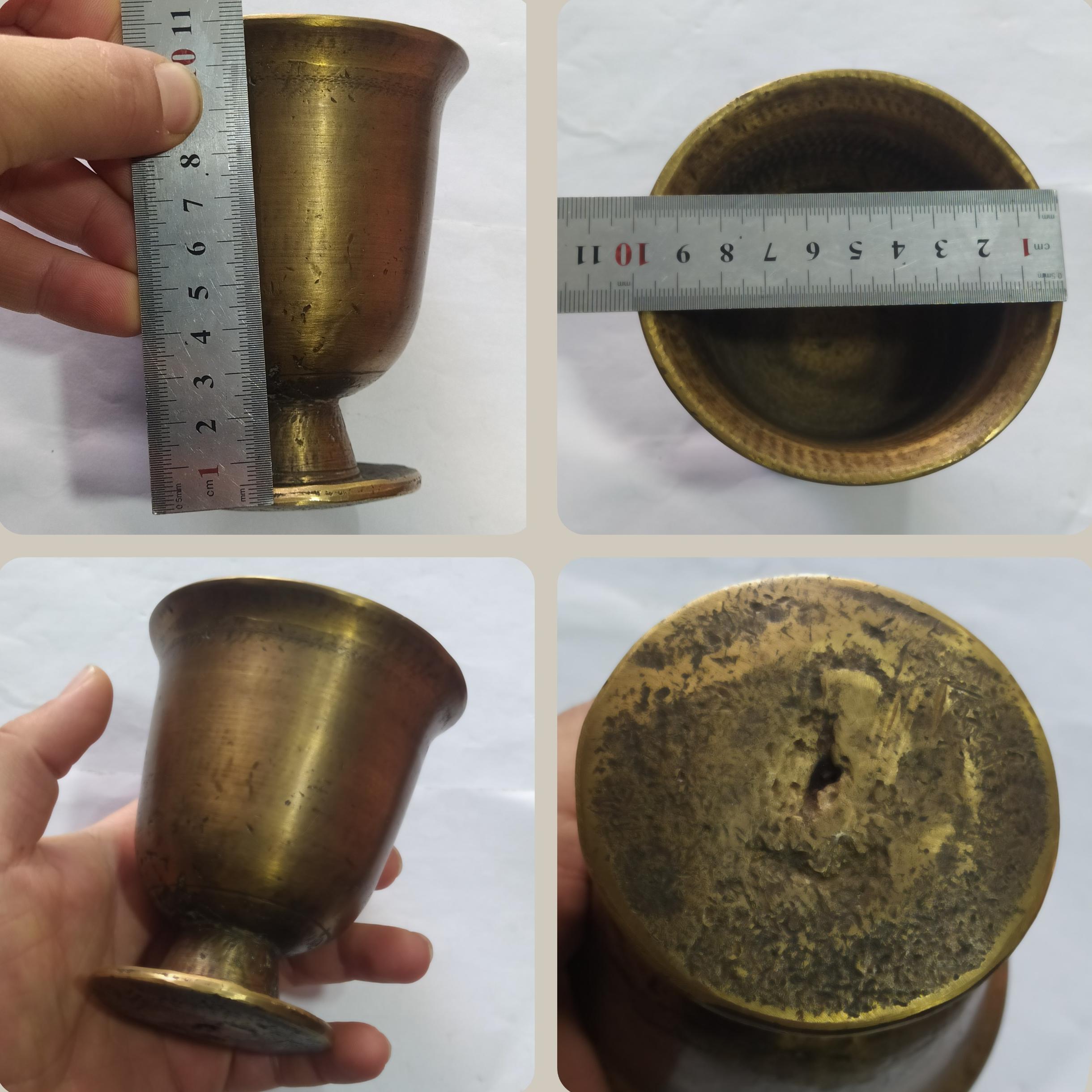 جام قدیمی برنجی سنگین وزن روسی آنتیک