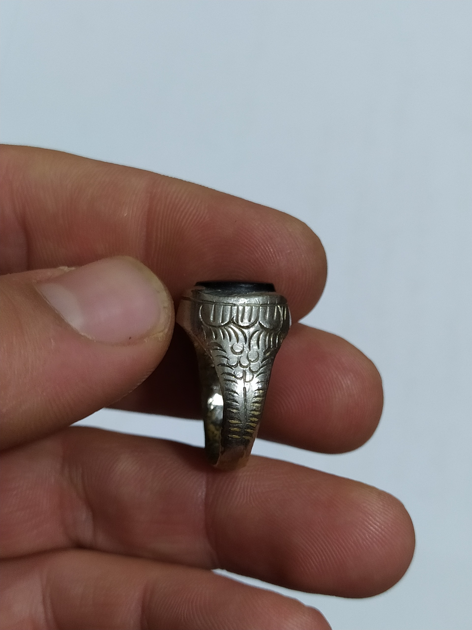 انگشتر قدیمی برنجی رکاب قلم شوه اصل