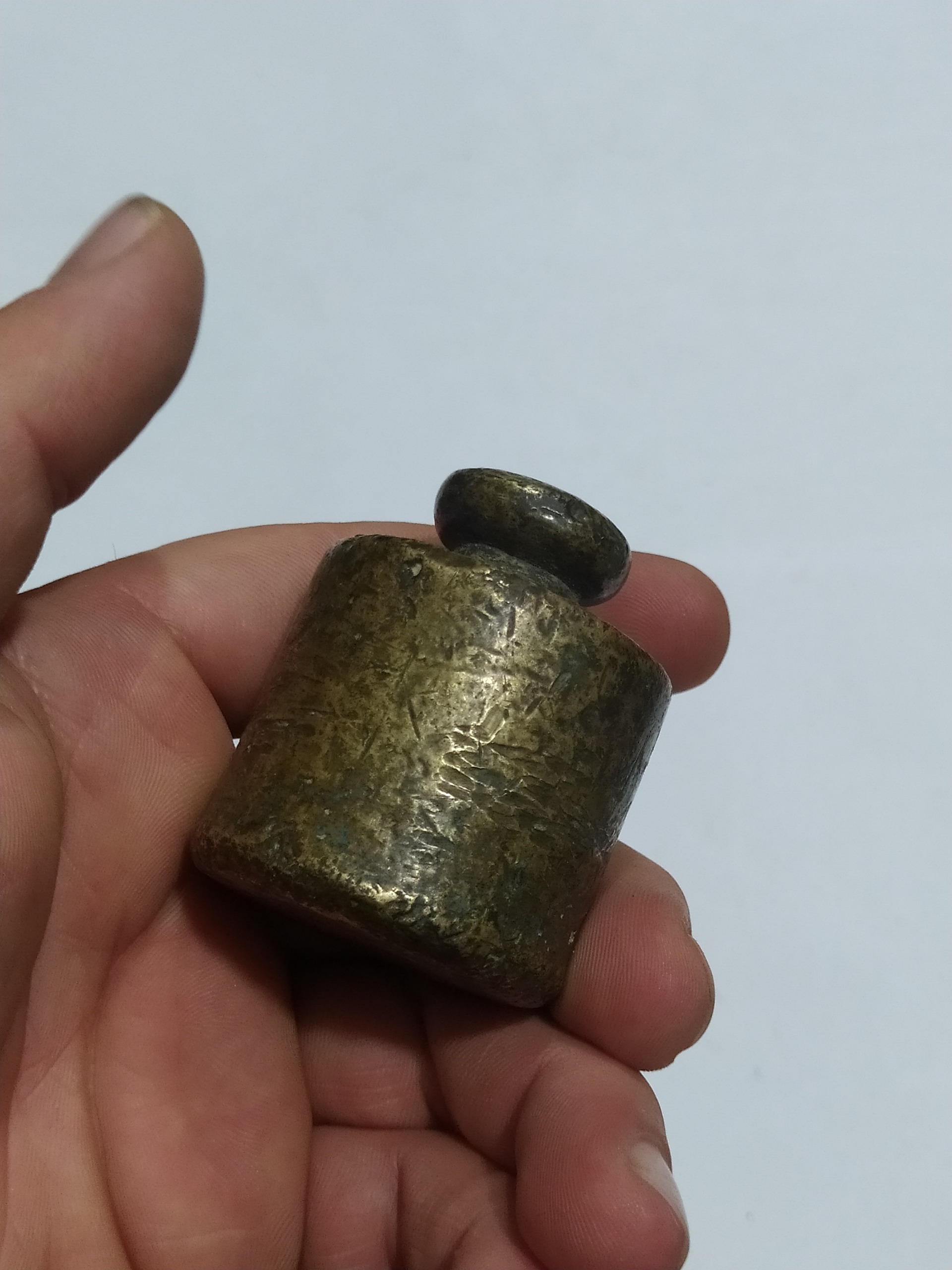 وزنه ترازو برنجی قدیمی نیم کیلویی کمیاب