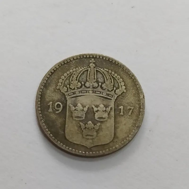 سکه کمیاب 10 اوره نقره سوئد 1917 میلادی
