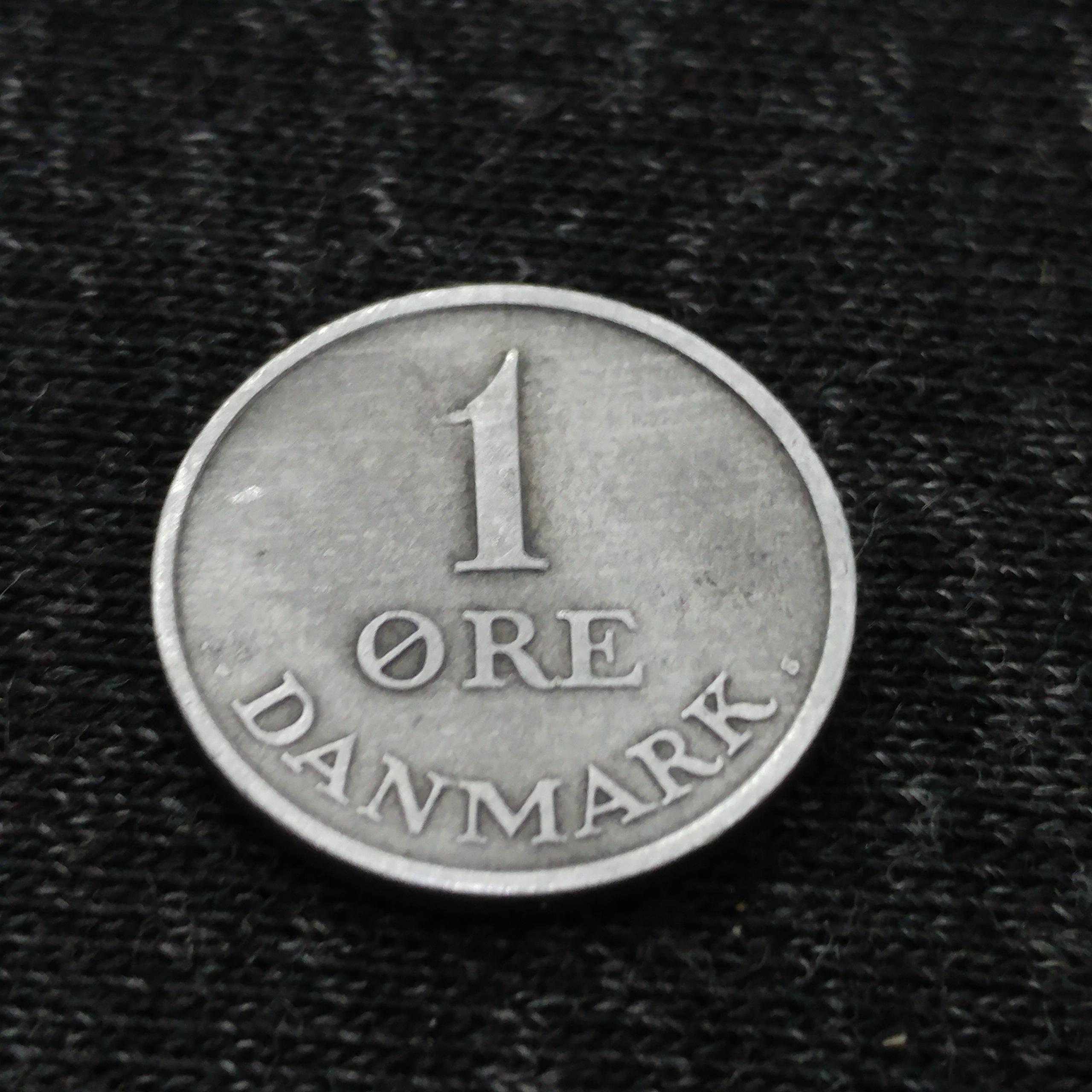 سکه 1 اوره دانمارک 1957 الومینیوم