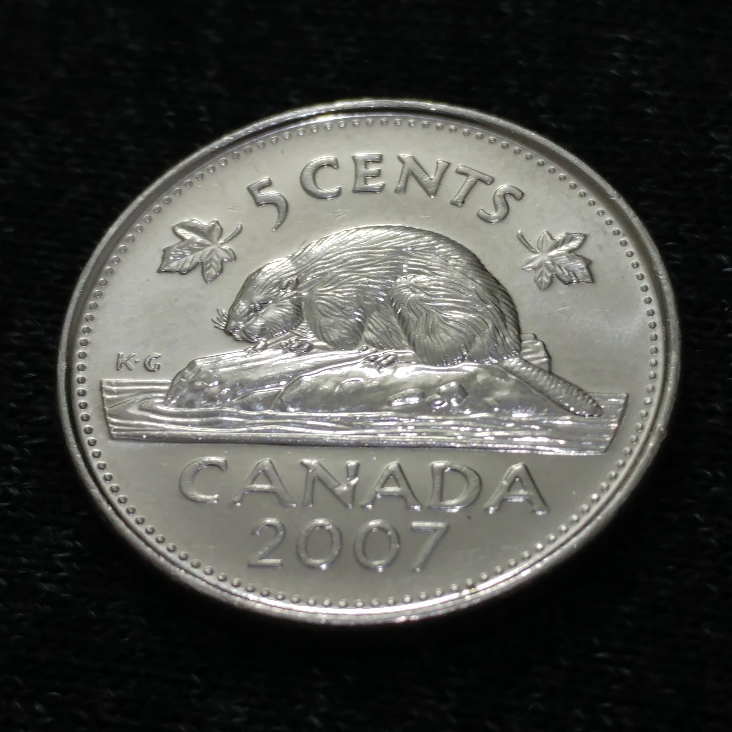 سکه 5 سنت کانادا 2007 ملکه