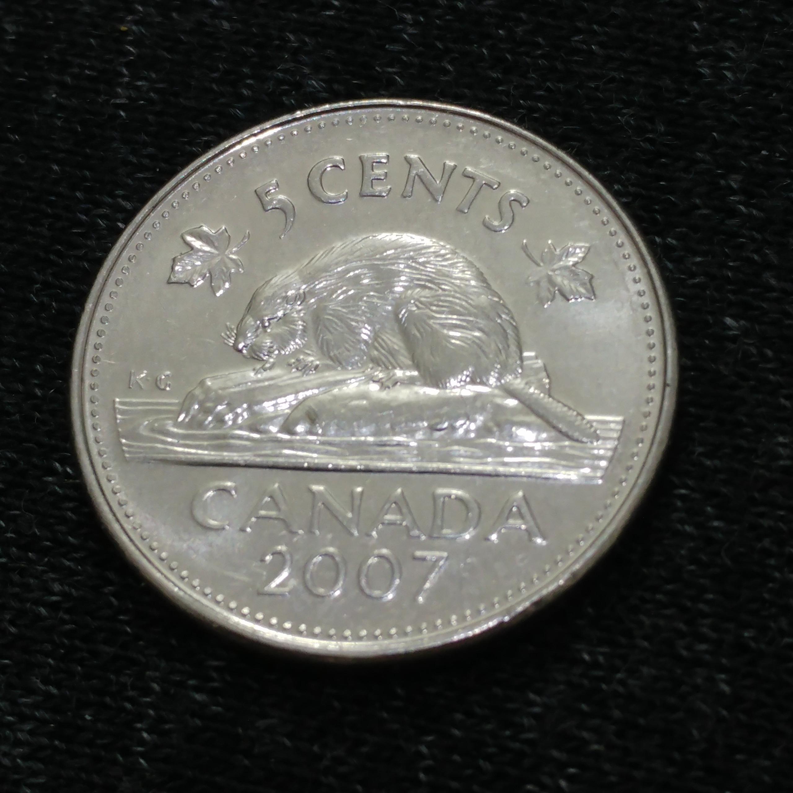 سکه 5 سنت کانادا 2007 ملکه