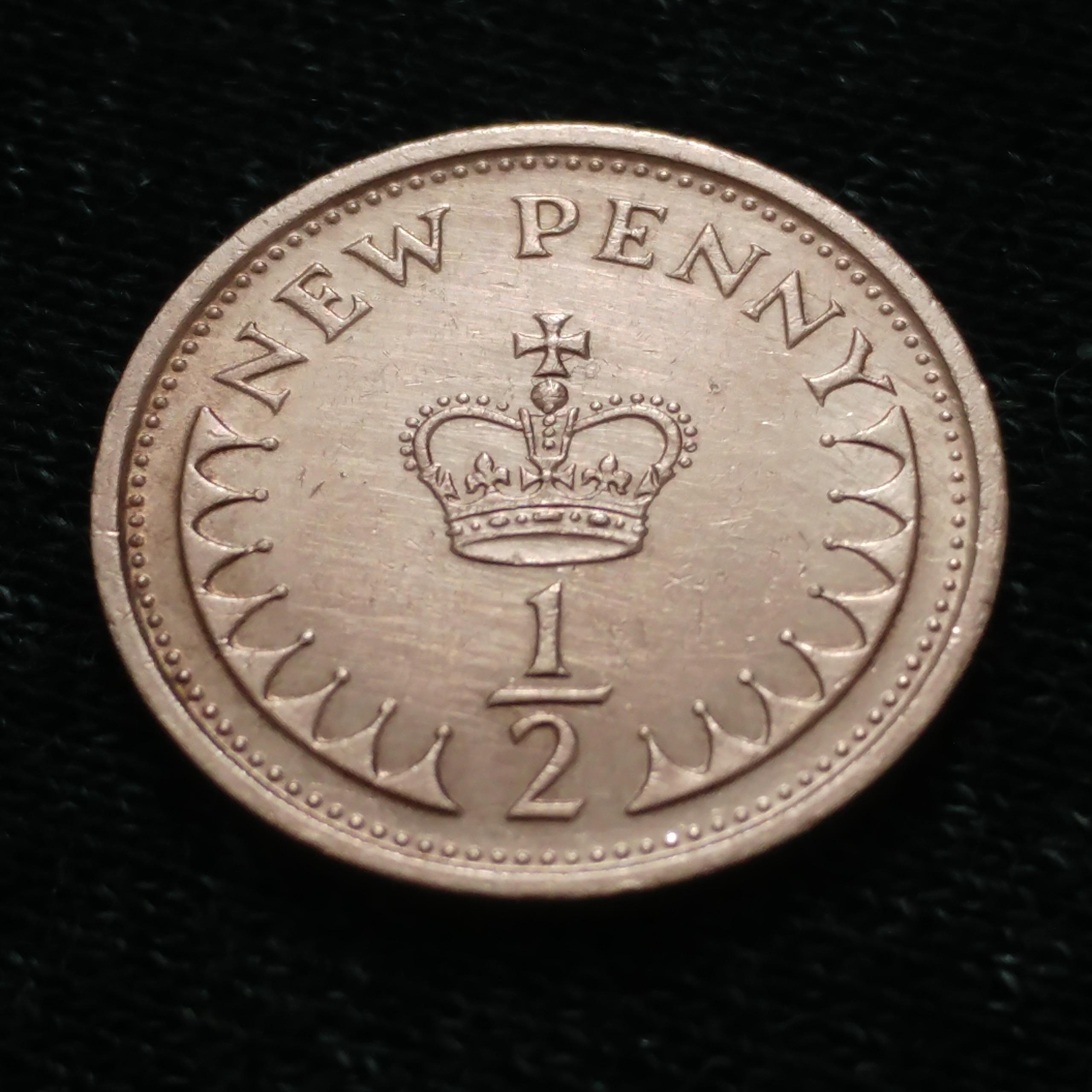 سکه نصف پنی ملکه 1973