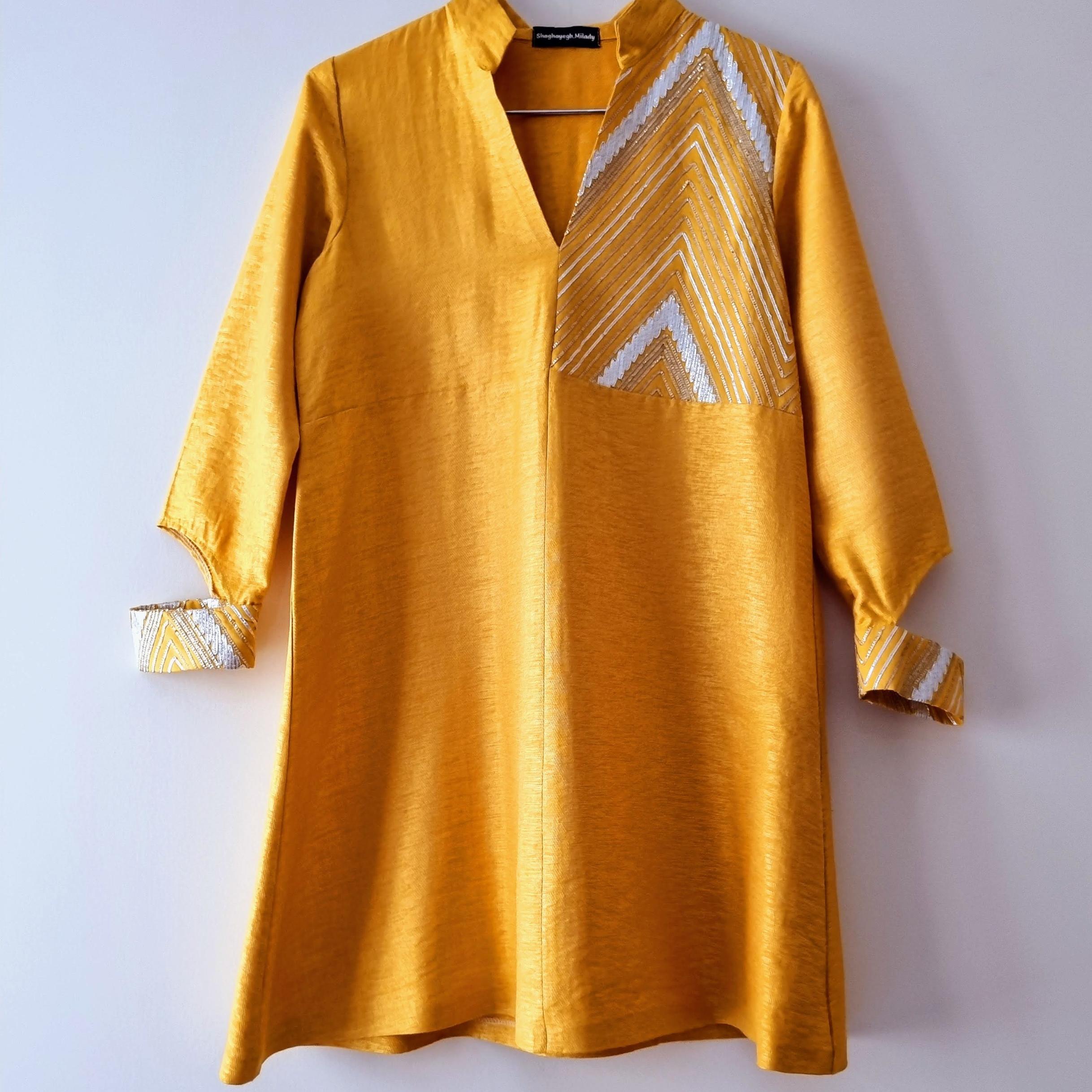 پیراهن ابریشم تافته مزونی