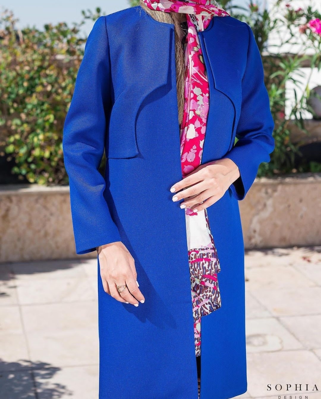 مانتو مزونی ضخیم آبی کاربنی سایز 40