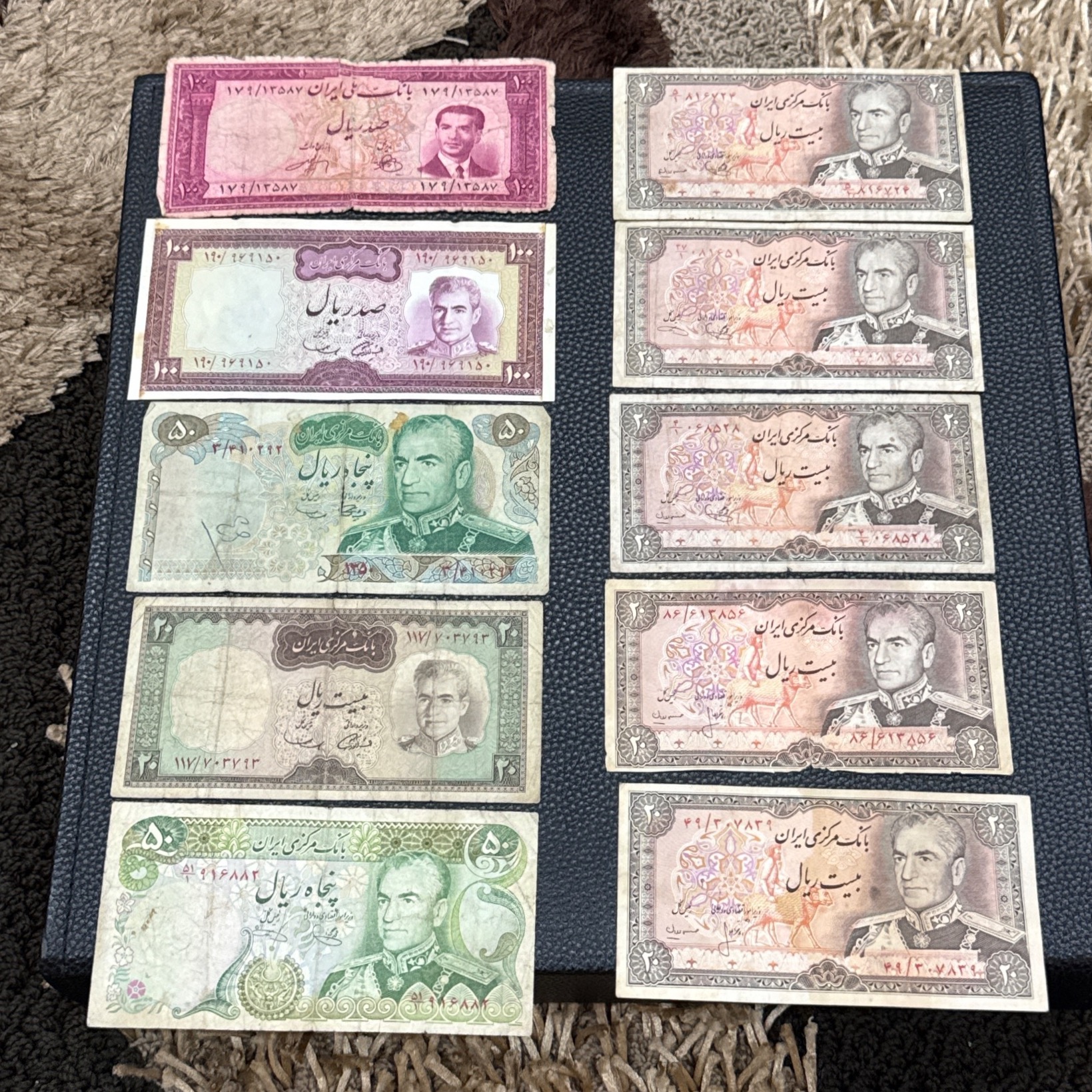 10 برگ اسکناس پهلوی