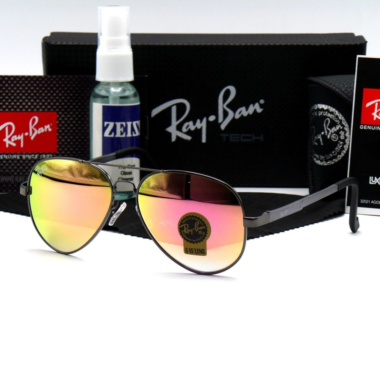 عینک آفتابی مردانه زنانه ریبن لنز شیشه فنری RayBan
