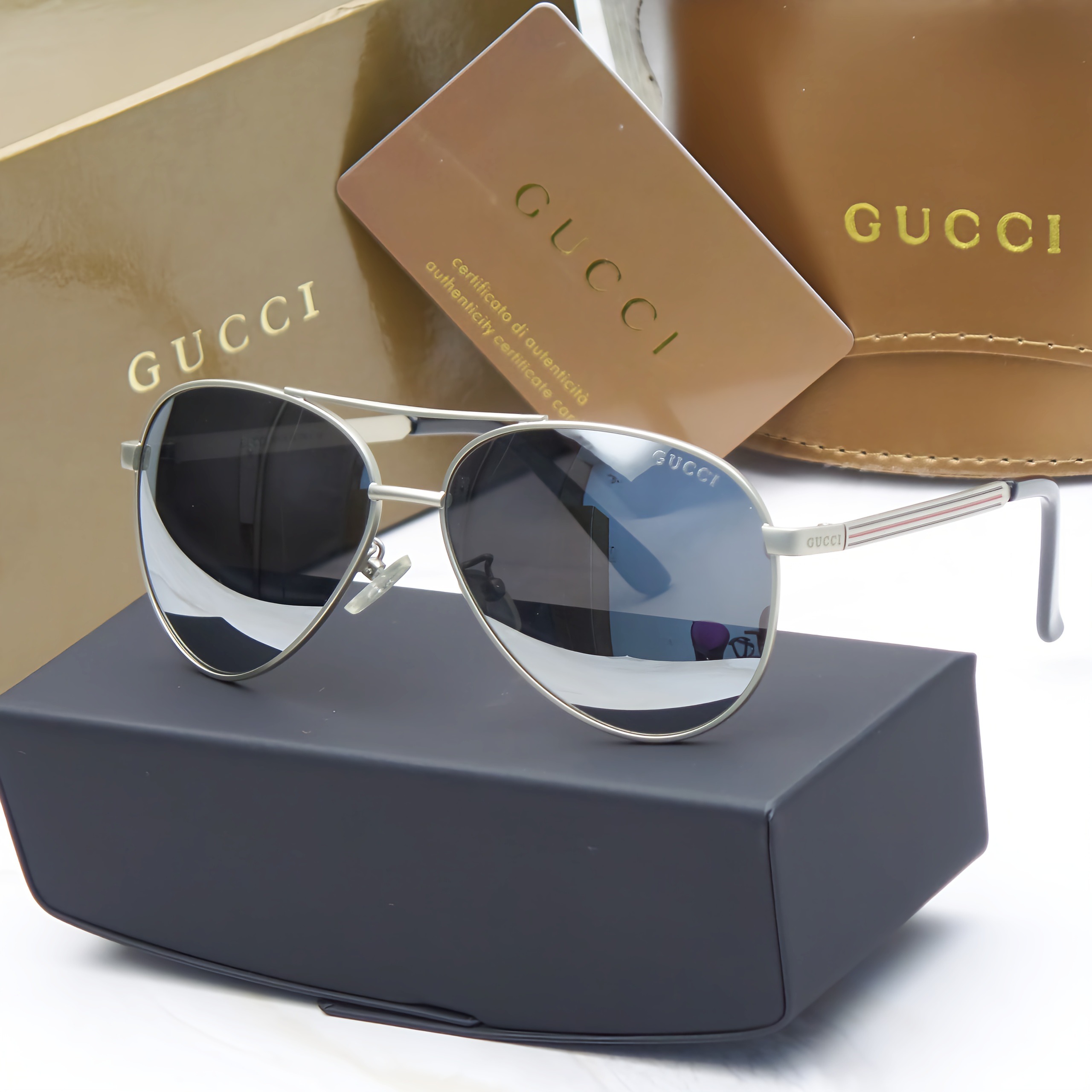 عینک آفتابی خلبانی گوچی GUCCI G5502