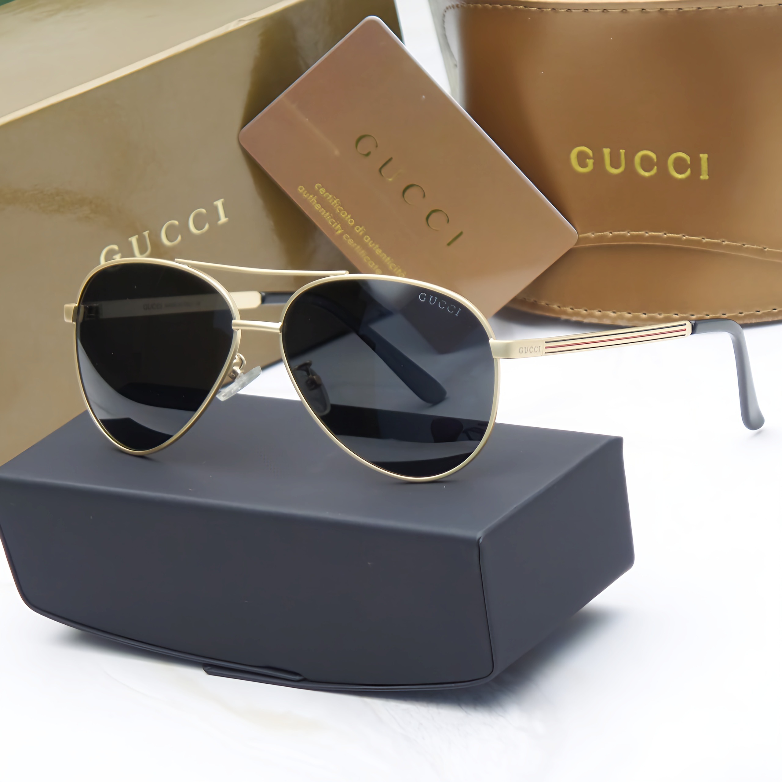 عینک آفتابی خلبانی گوچی GUCCI G5502