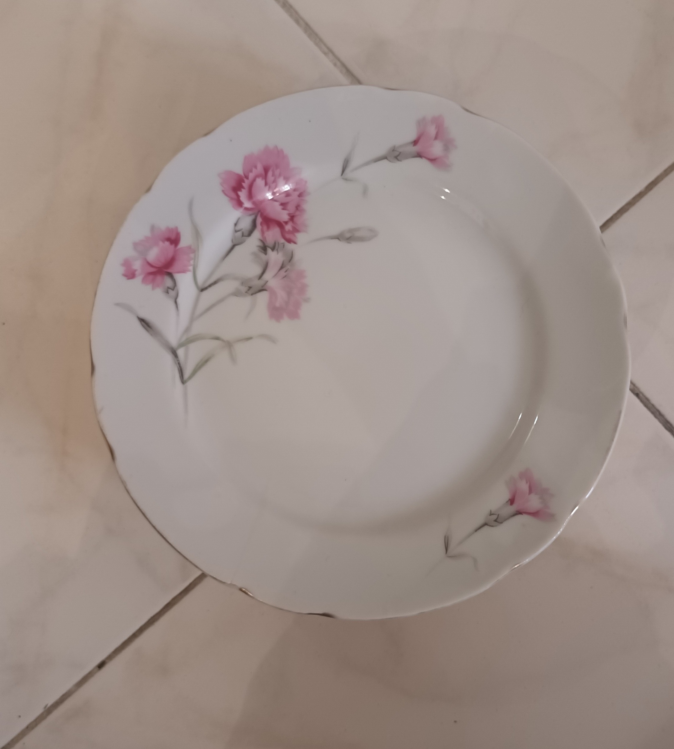 بشقاب چینی میوه خوری گل میخک سایز 21 محمدپور 4 عدد