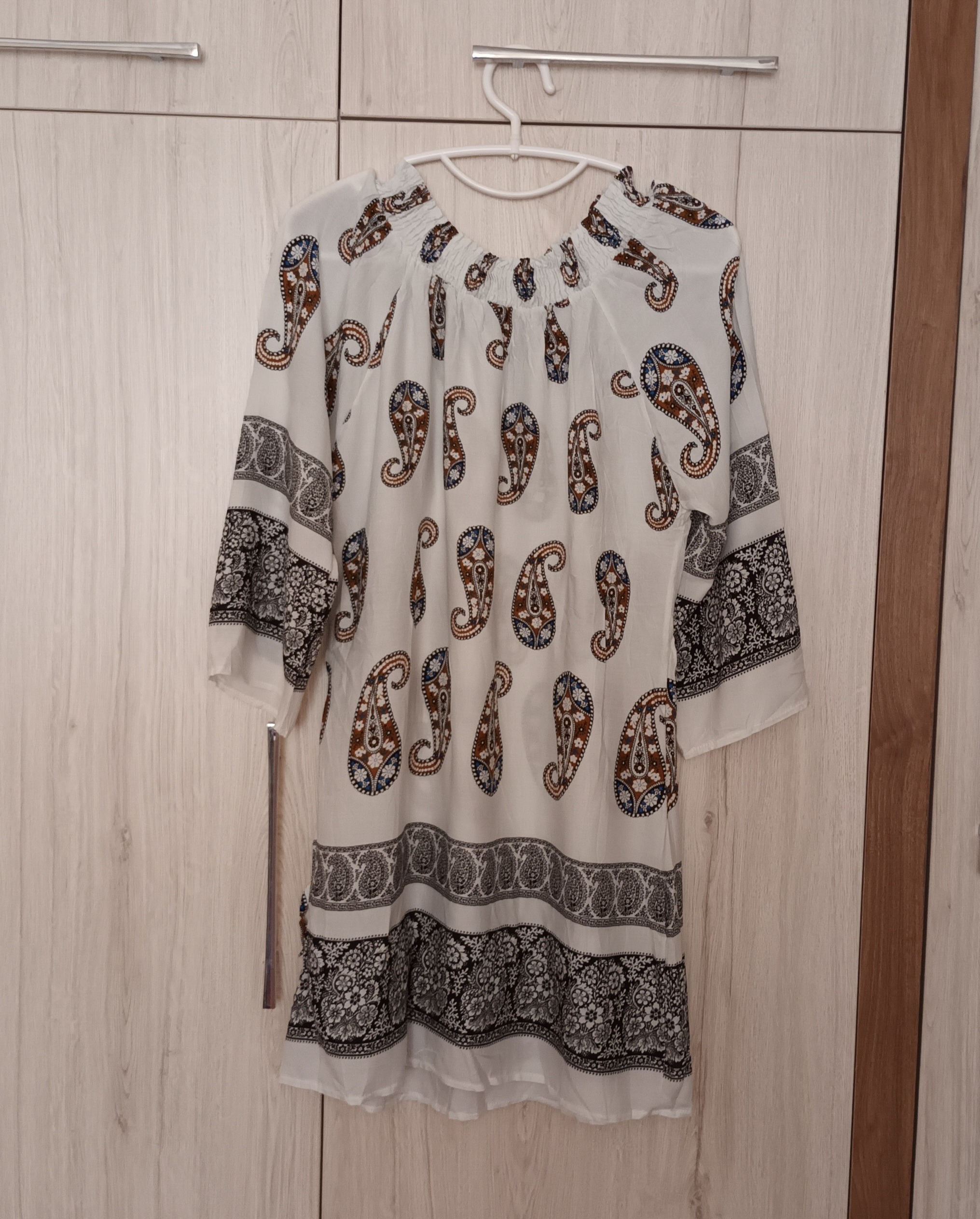 پیراهن نخی خنک زنانه نو بته جقه