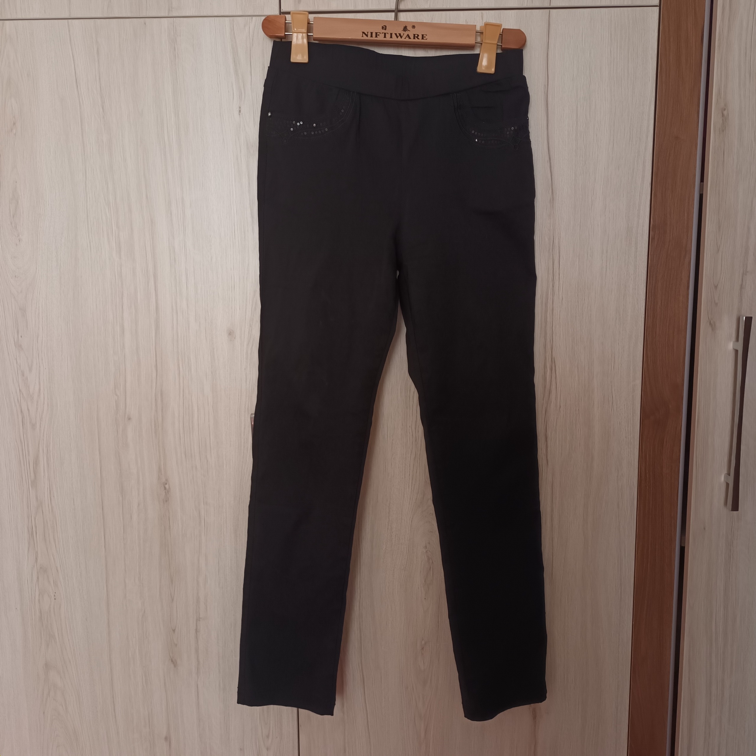 شلوار کتان مشکی زنانه سایز 38 در حد نو