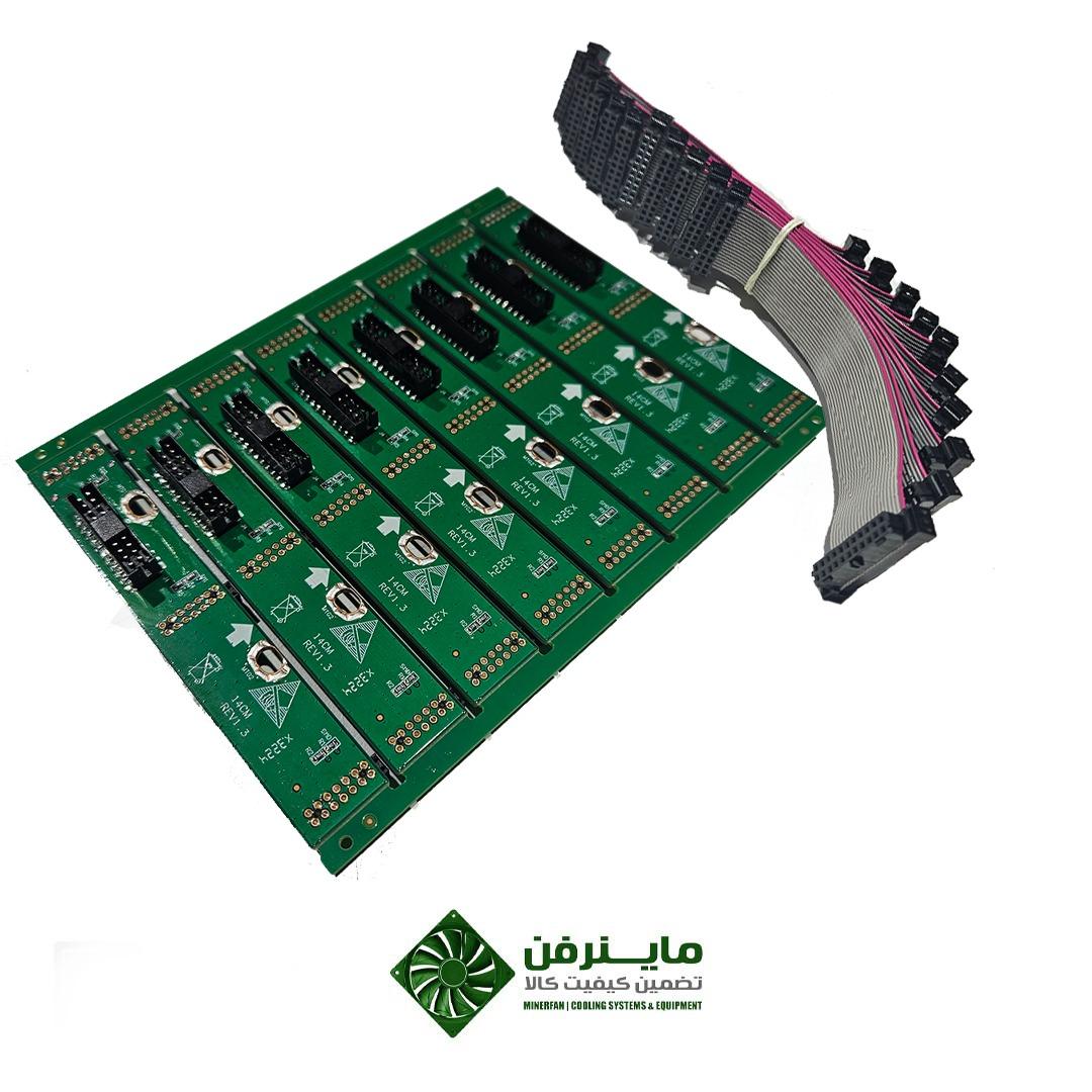 برد رایزر به همراه کابل فلت واتس ماینر (8 عددی)