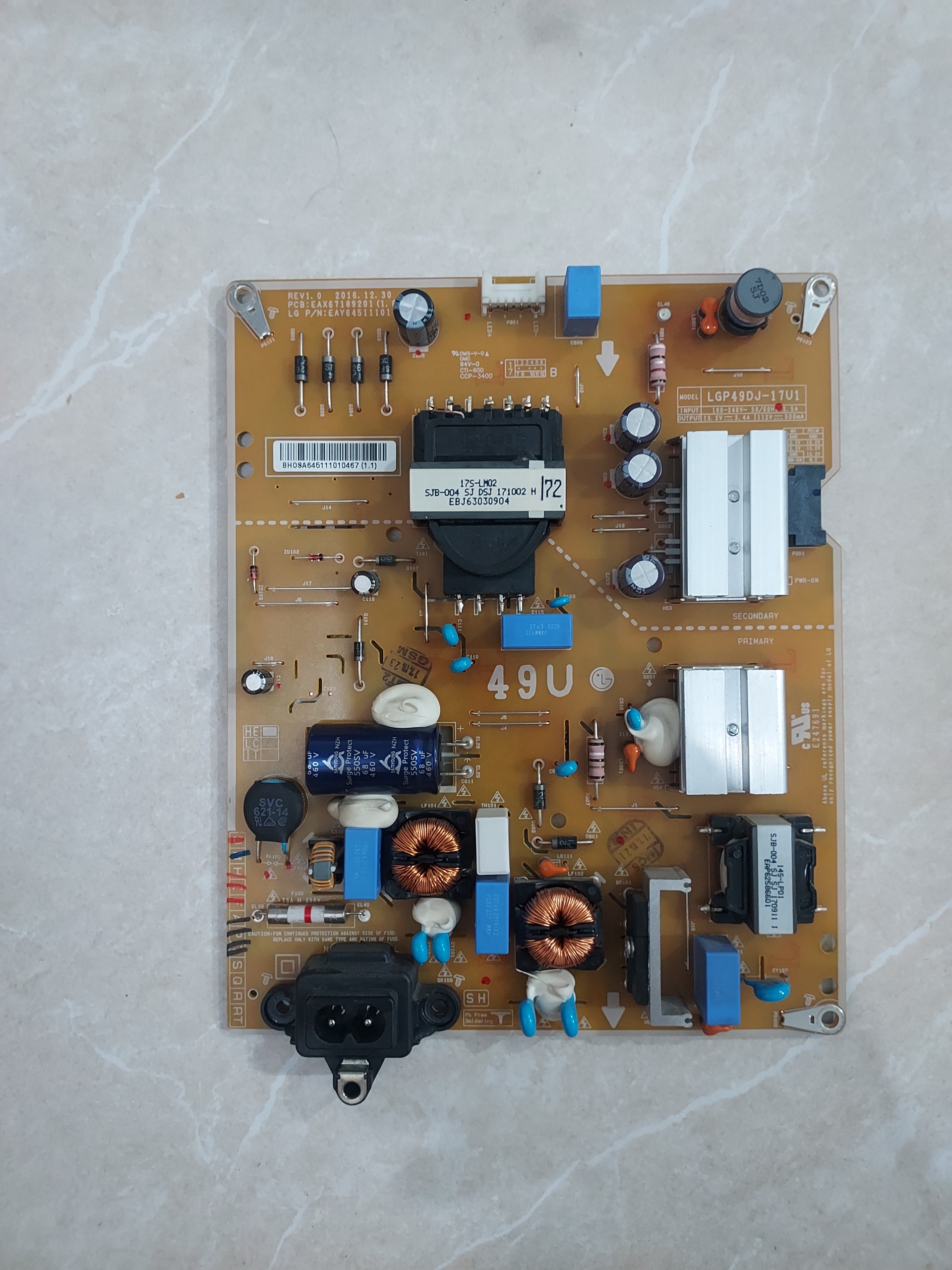 برد تغذیه تلویزیون ال جی مدل LG UJ66000