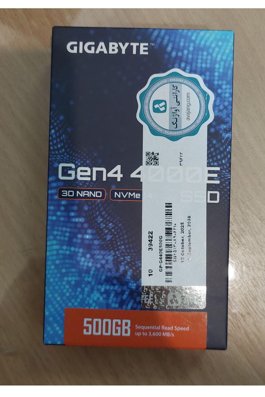 اس اسPCIe Gen4 x4 گیگابایت4000E ظرفیت 500 گیگابایت