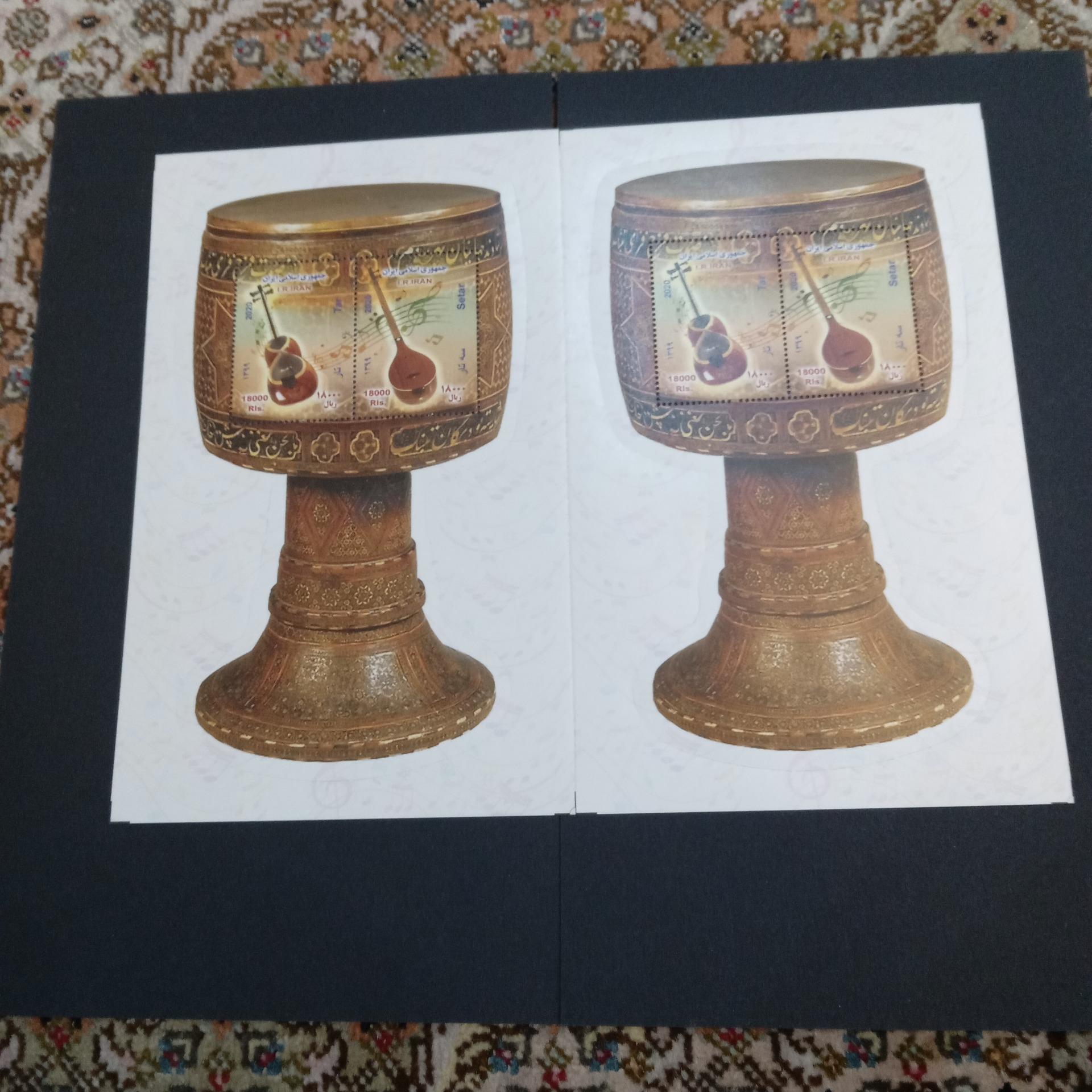 دو قطعه تمبر تنبک 1400
