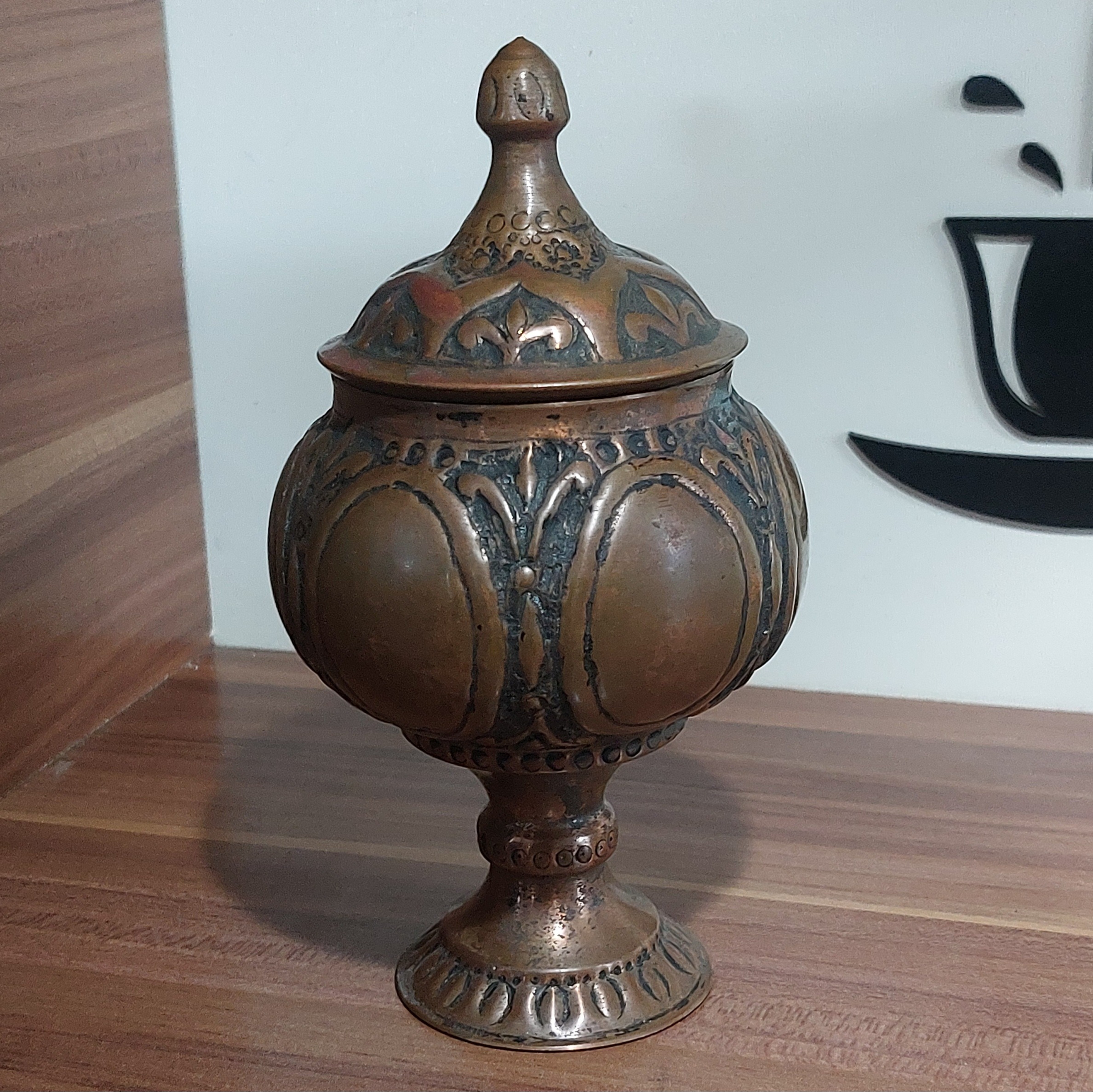 قندان مسی سیاه قلم
