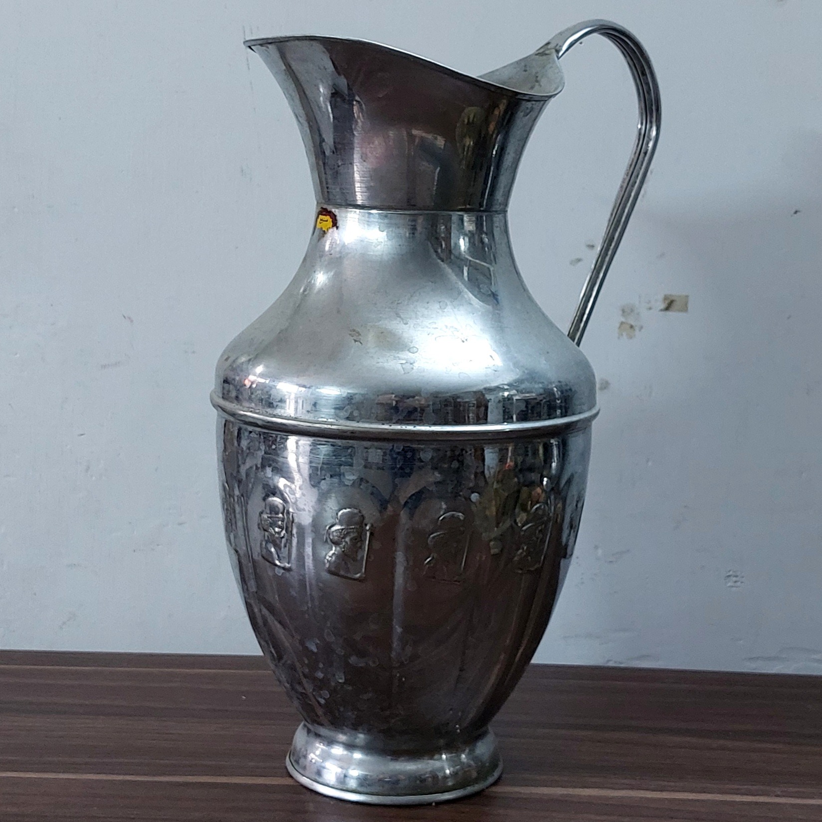پارچ برنجی قدیمی روکش کروم
