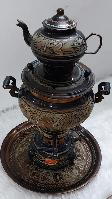 سماور مسی برقی_ذغالی ترک