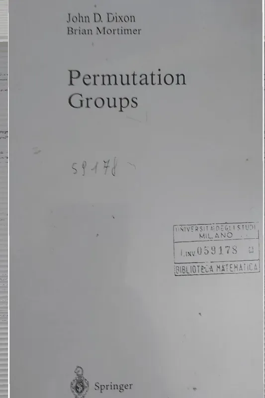 Permutation groups dixon