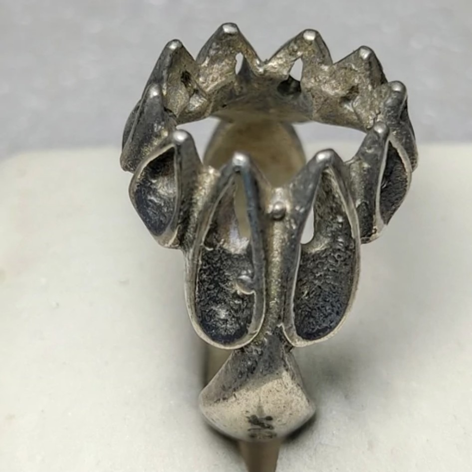 رکاب انگشتر عیار پایین نگین خور 12در 9 میلیمتر