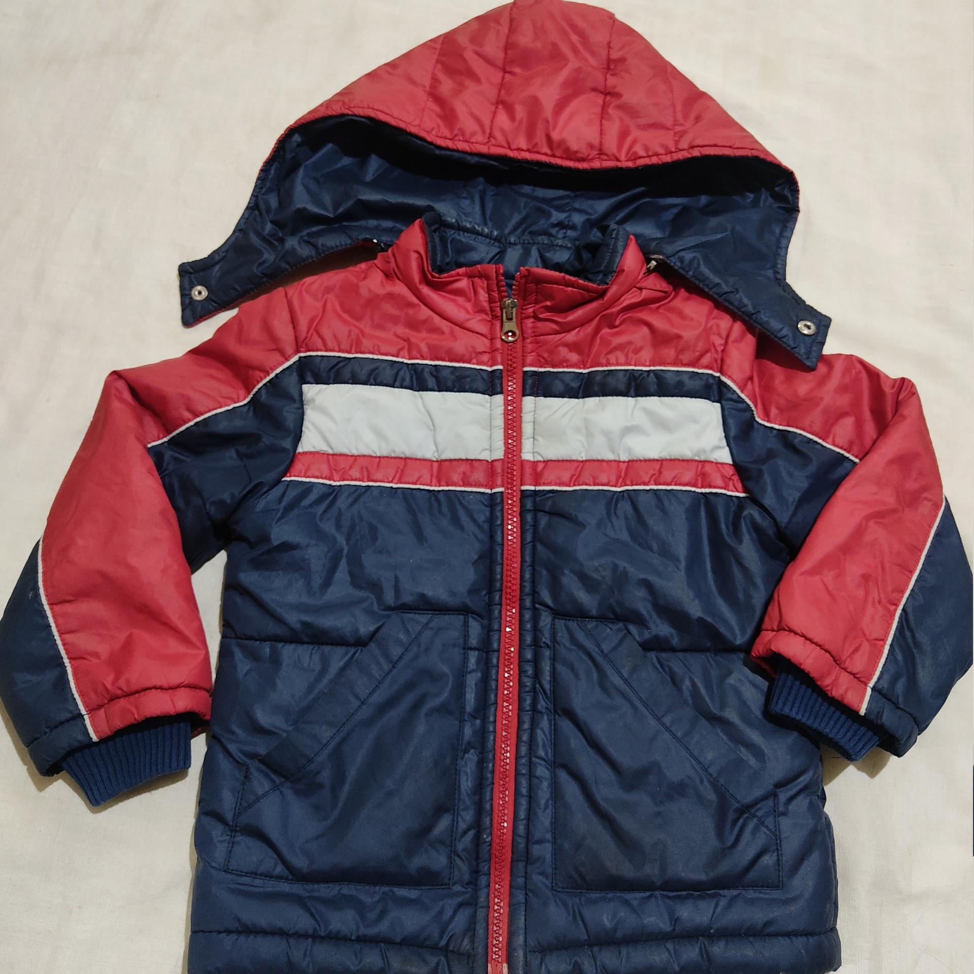 کاپشن پاییزی بچه گانه بادگیری خزدار کلاه دار گرم